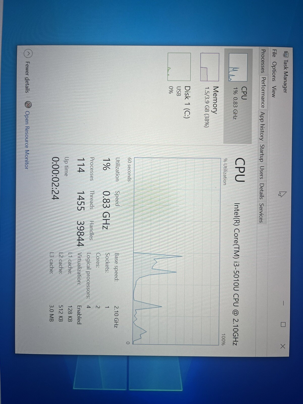 Dell XPS 13 9343 13.3″ Non-Touch i3-5010U@2.1GHz 4GB RAM 128GB SSD Win 10 Pro