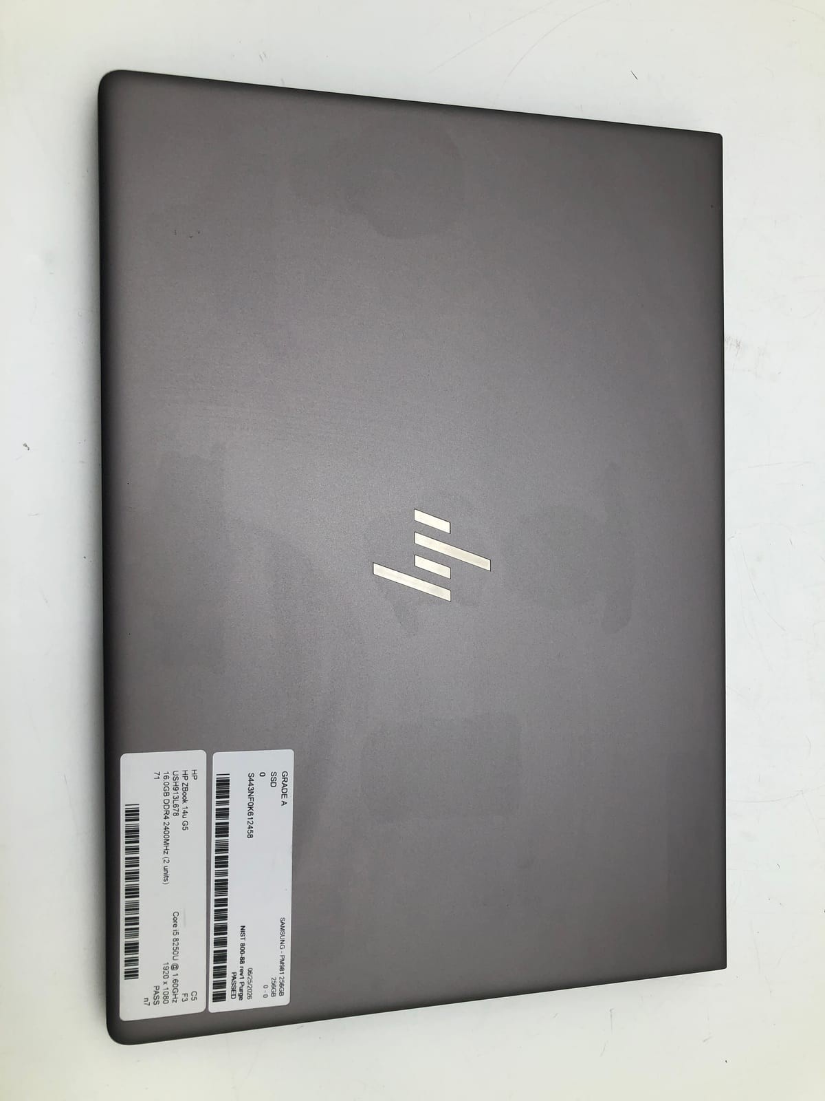 HP | ZBook 14u G5 | i5-8250U | 16GB | 256GB NVMe | Win 11 Pro | 71% Battery