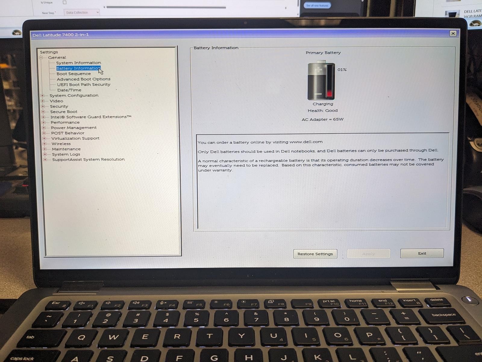 DELL LATITUDE 7400 2-IN-1 i5-8365U @ 1.60GHz, 16GB RAM, NO HDD/OS