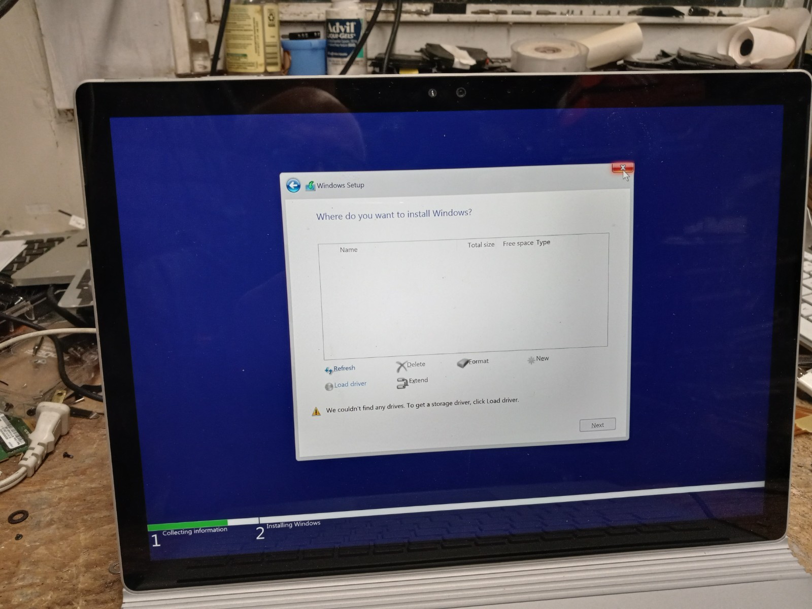 Microsoft Surface Book 1703 13.5″ i5-6300U 8GB Ram bad drive