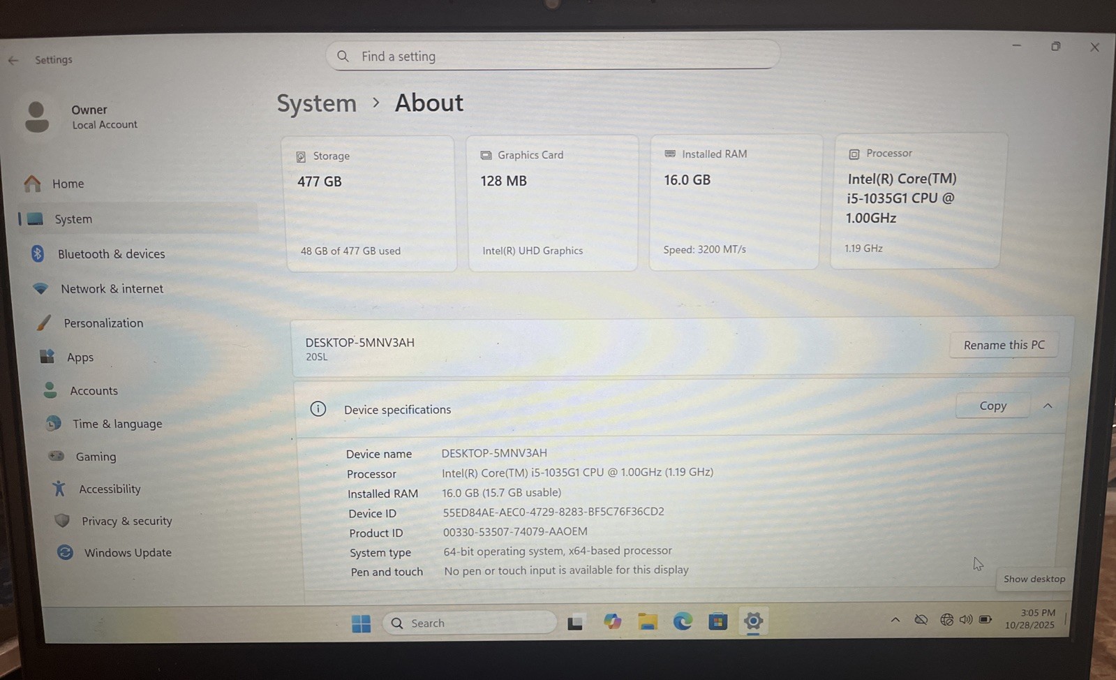 Lenovo ThinkBook 14-IIL 14″ i5-1035G1@1.0GHz, 16GB RAM, 512GB M2, W11P *READ*