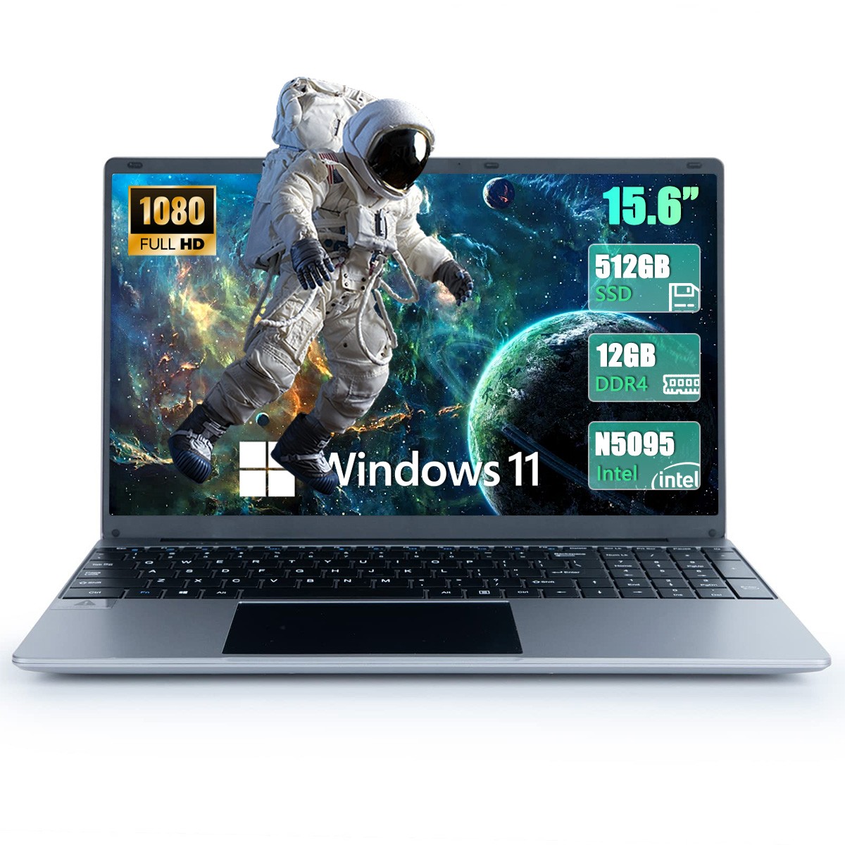 New 15.6″ Windows 11 Laptop, Intel Celeron N5095 12GB RAM 512GB SSD, Business