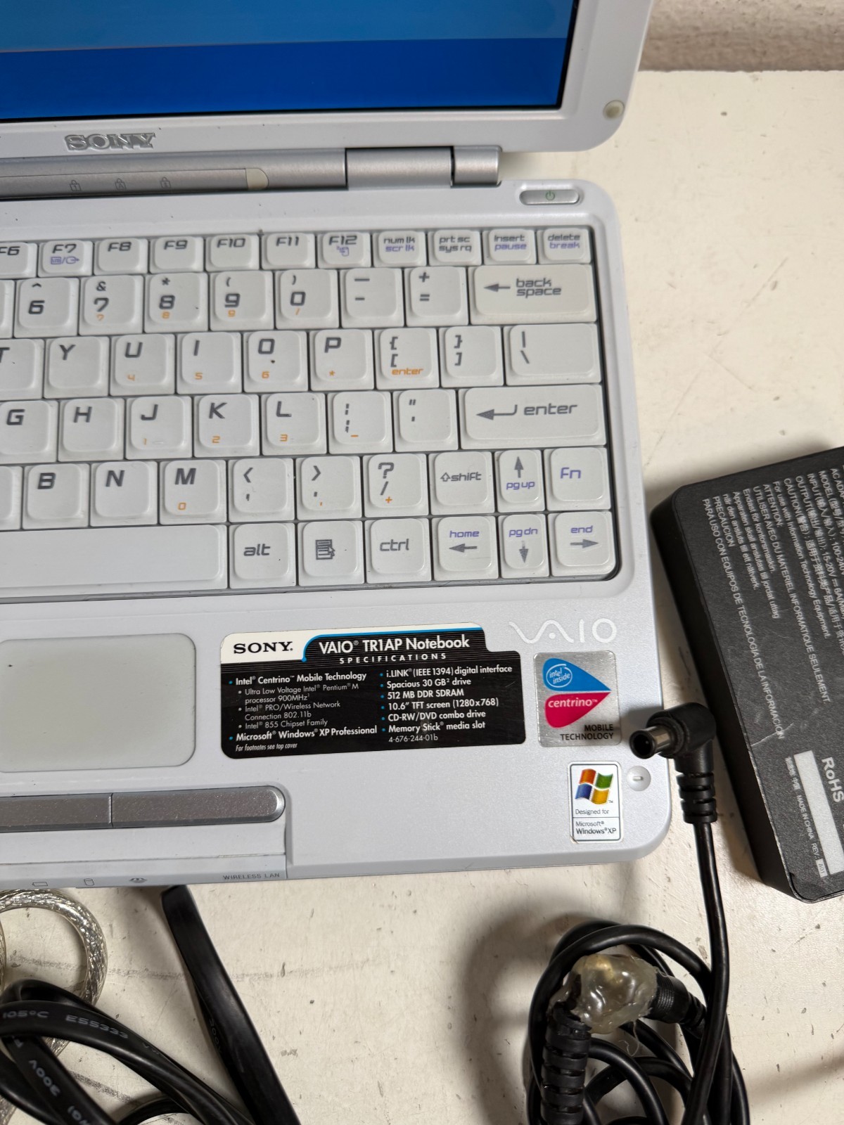 Vintage Sony VAIO PCG-481L Gray Built-in Webcam Portable Laptop – Untested