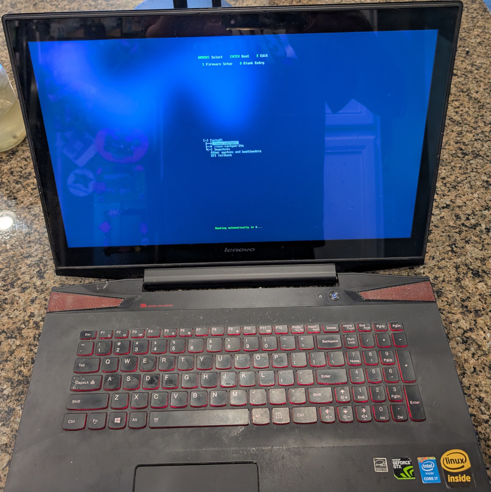 Lenovo Y70 17.3-Inch Touchscreen Gaming Laptop (80DU0034US) Black CachyOS Linux
