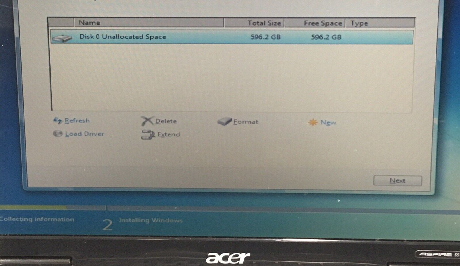 Acer Aspire 5516 Laptop AMD Athlon 64 X2 ATI 3GB RAM 640GB HDD Boots/Bios H2951