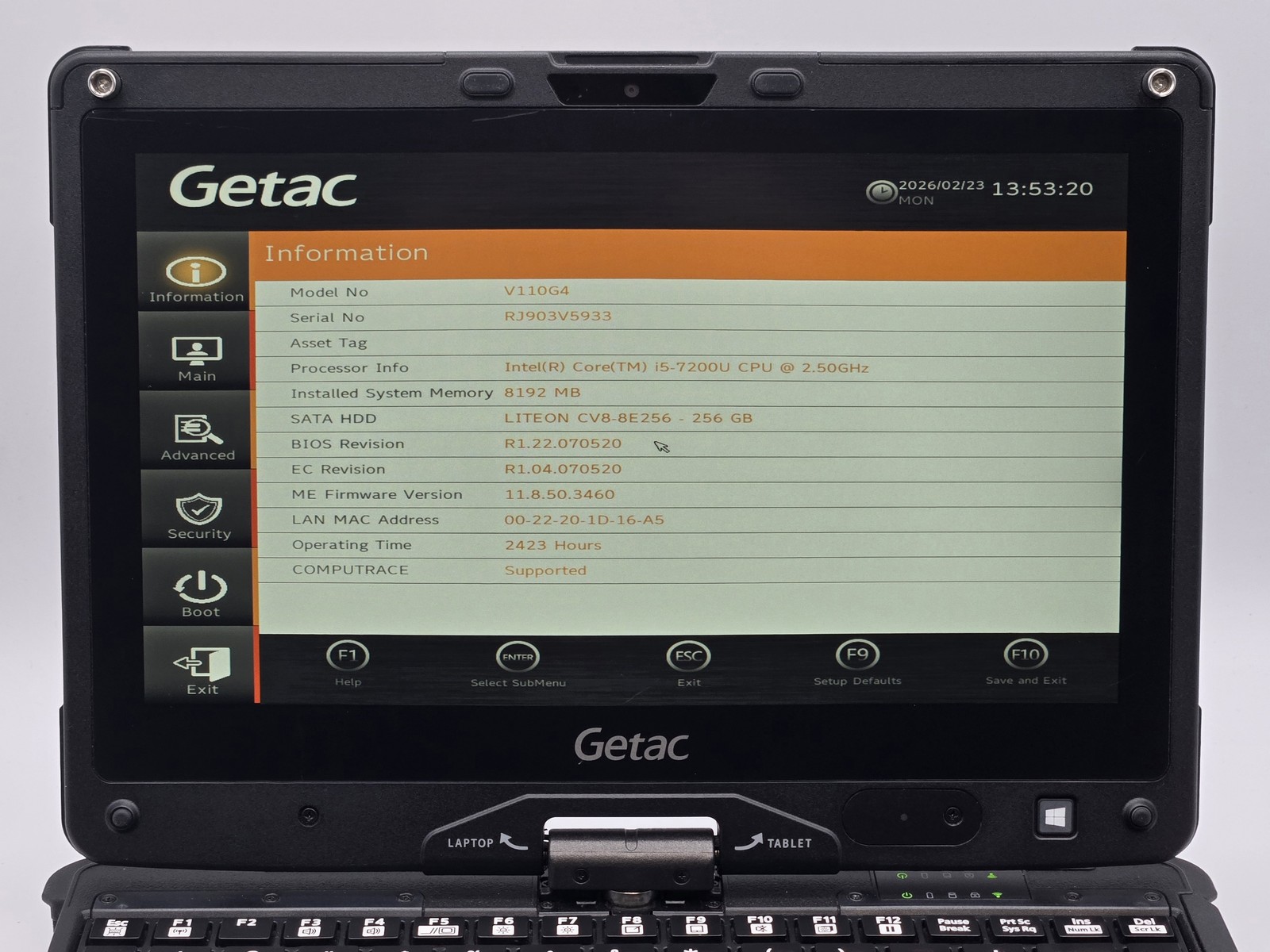 Getac V110G4 2-in-1 11″ HD Touch I5-7200U Webcam 256GB SSD 8GB W10P *READ*