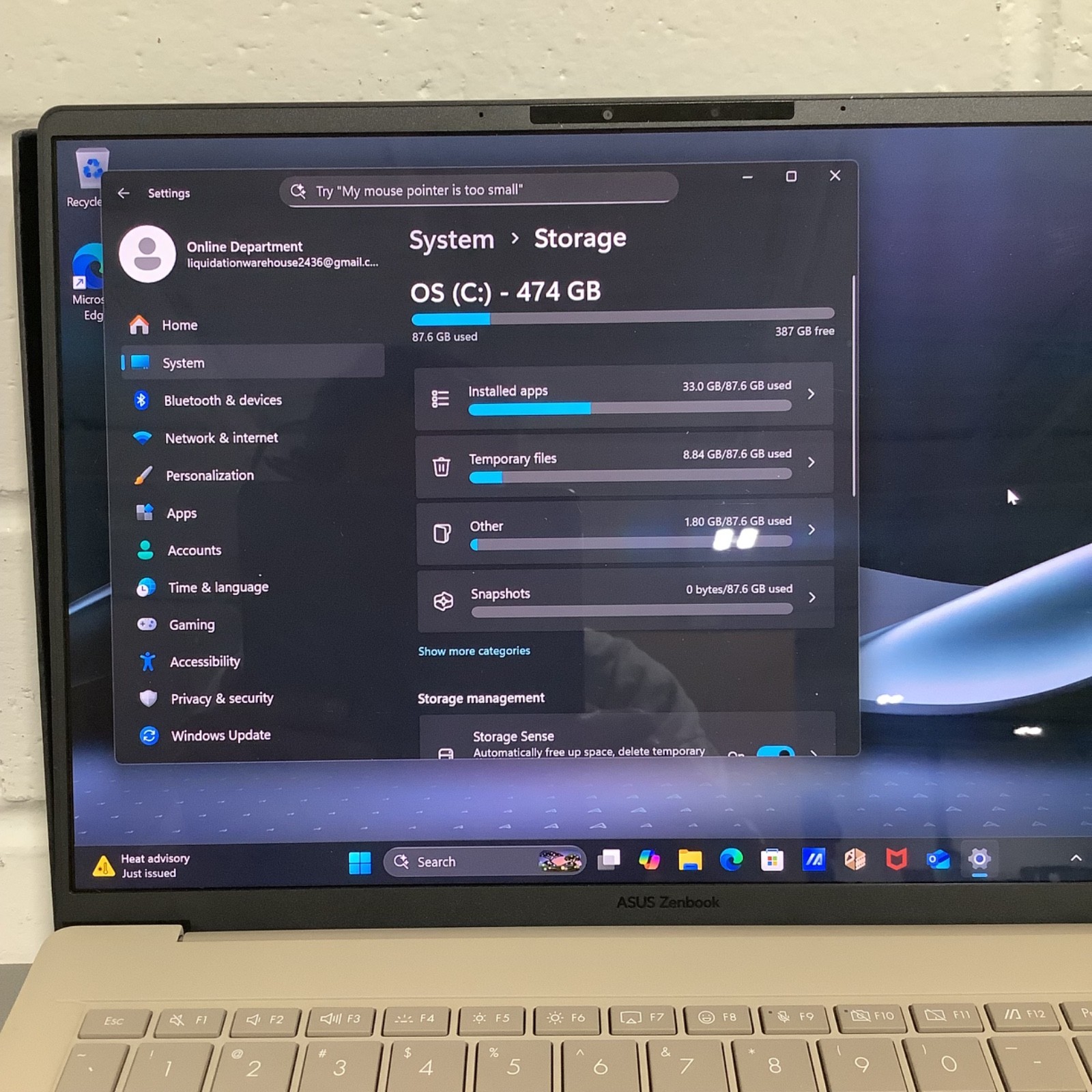 ASUS Zenbook A14 (UX3407Q) 14″ FHD+ OLED Snapdragon X Plus 16GB RAM 512GB SSD