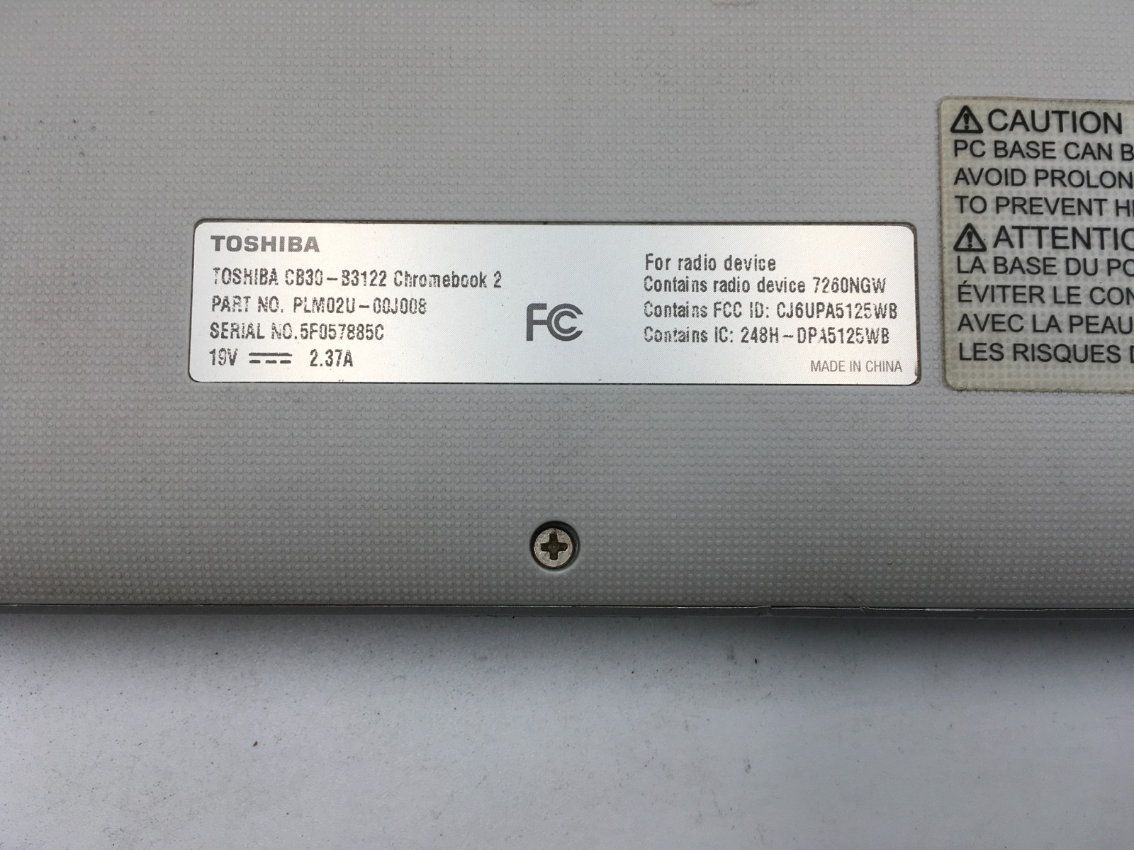 Toshiba Chromebook 2 CB30-B3122 13.3in Intel 4GB 16GB SSD Chrome OS w/ Charger R