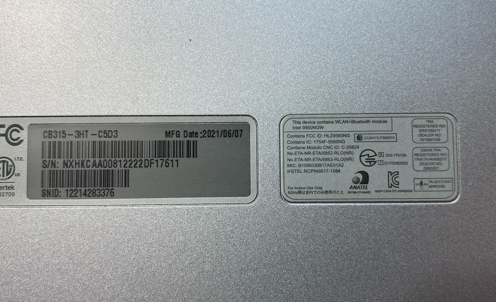 Acer Chromebook 315 15.6″ Intel Celeron Chrome OS