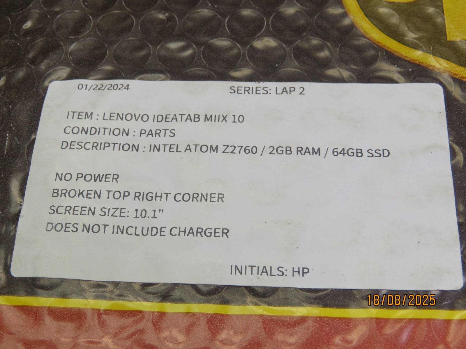 Lenovo IdeaPad Miix 10″ Atom 64GB SSD – 2GB RAM – PARTS [LAP2]