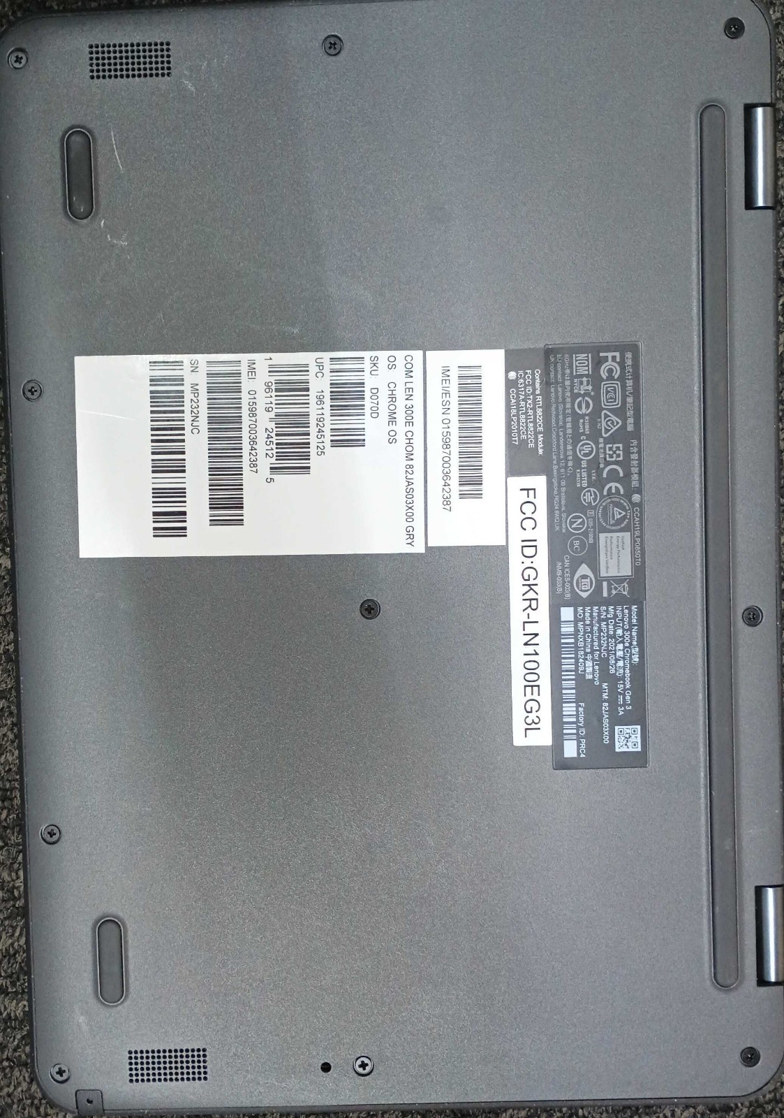 Lenovo 300e Chromebook Gen 3