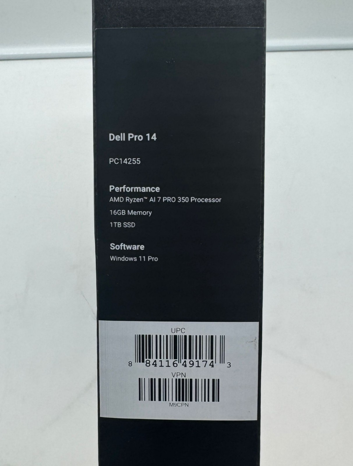 Dell Pro 14 PC14255 14″ Notebook – Ryzen AI 7 PRO 350 – 16GB – 1TB W11P M9CPN
