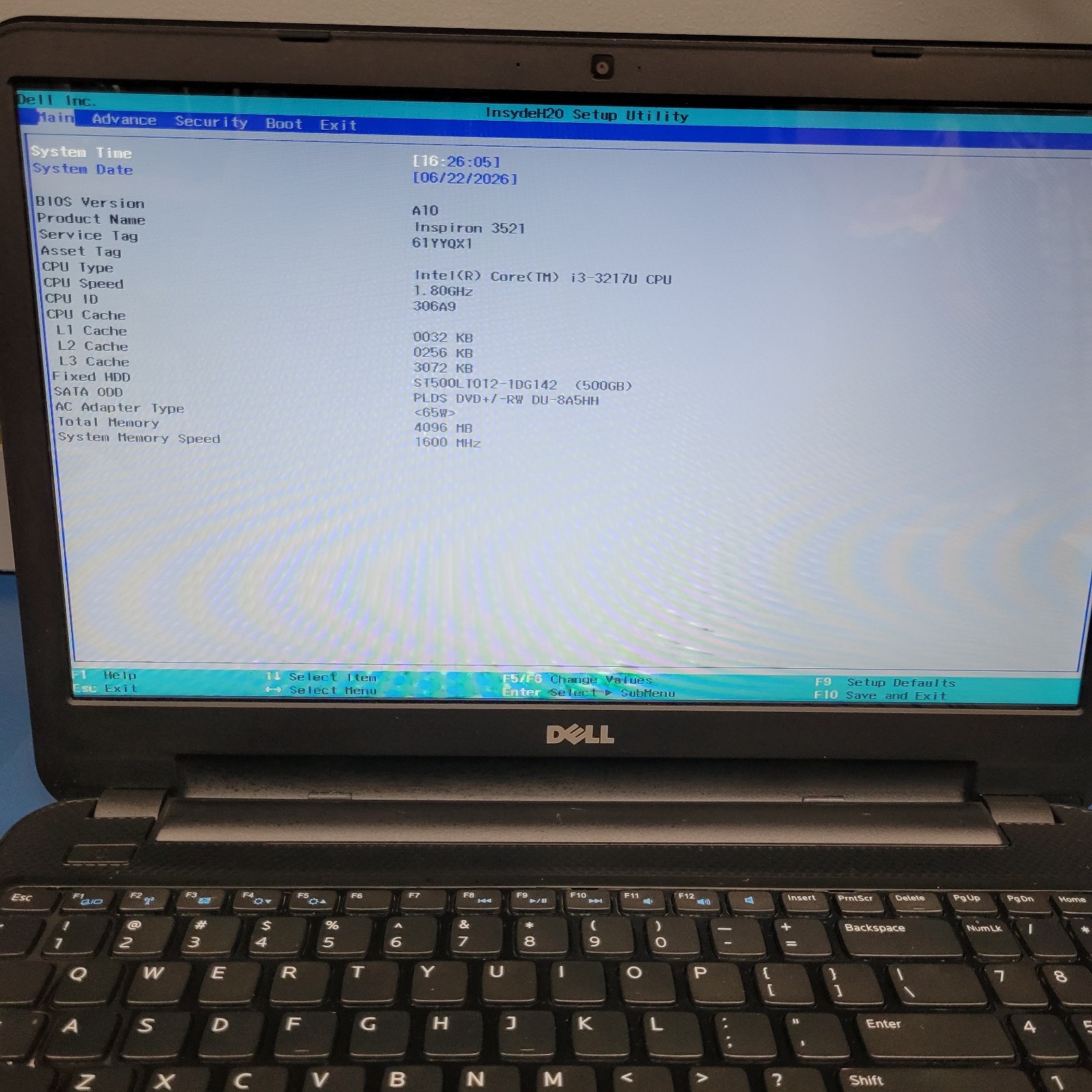 Dell Inspiron 15-3521 / Intel i3-3217 @1.80GHz / 4GB RAM 500 GB Windows 11
