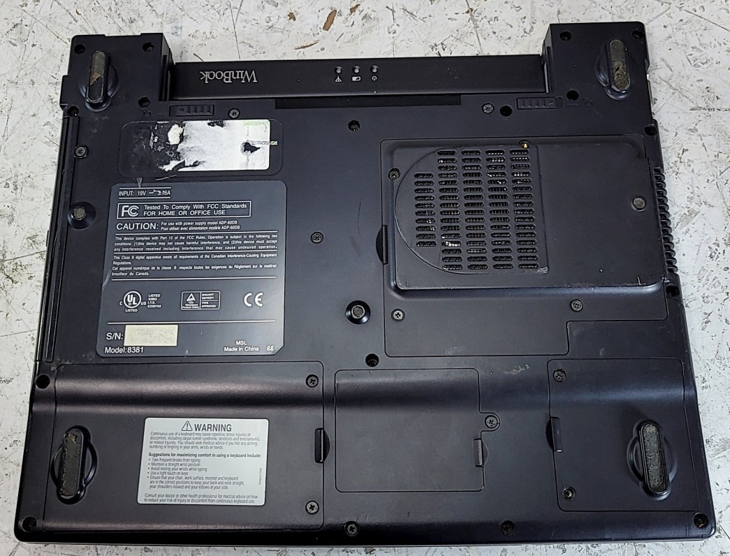 WINBOOK 8381 Laptop AMD Athlon XP-M 2400 256MB SEE NOTES
