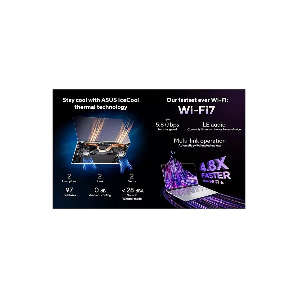 ASUS Vivobook S 15.6″ 3K OLED 120Hz Laptop Copilot+ PC Qualcomm S5507QAD-PS96