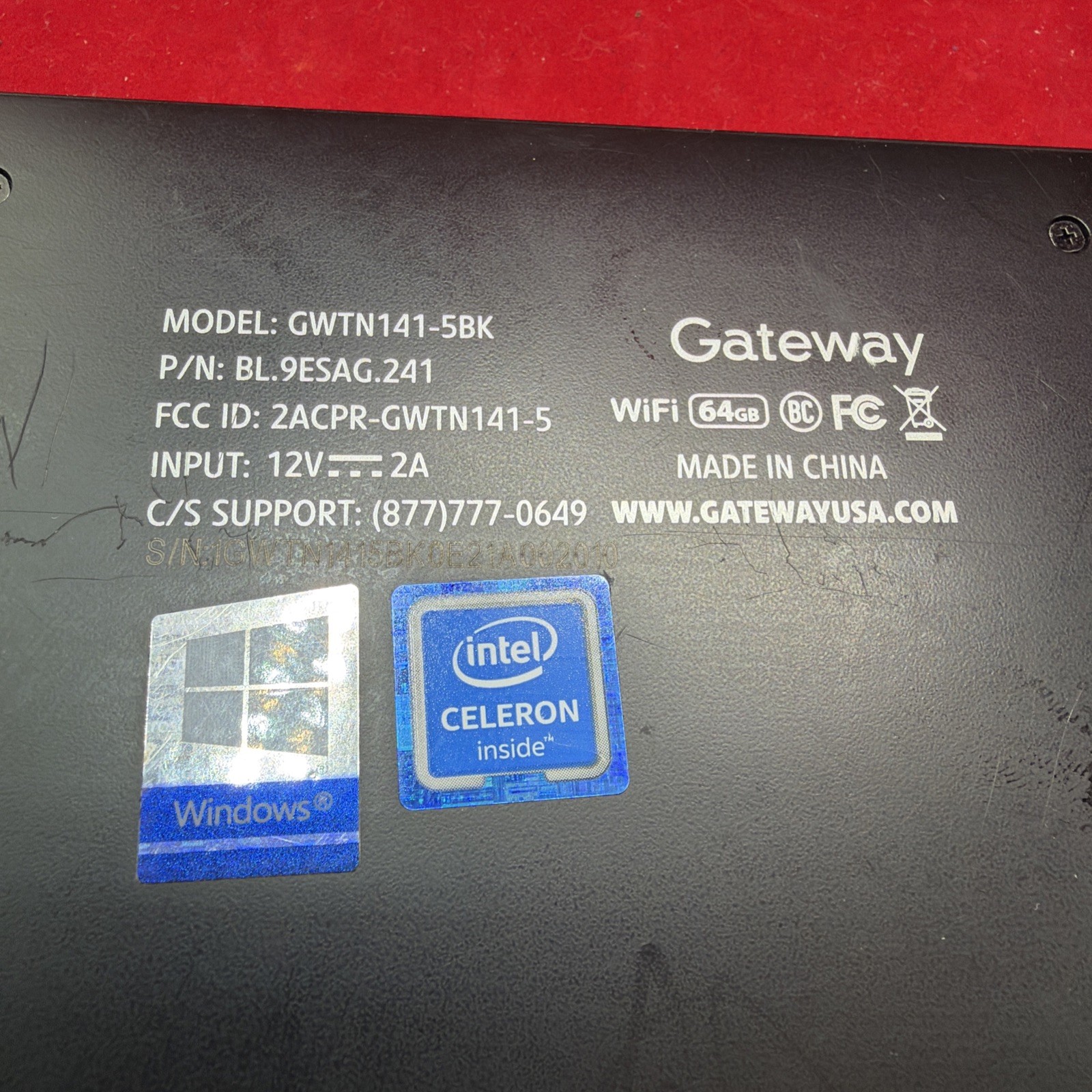 Gateway GWTN141-5BK Intel Celeron N4020 1.1GHz 4GB Microsoft 365 Untested