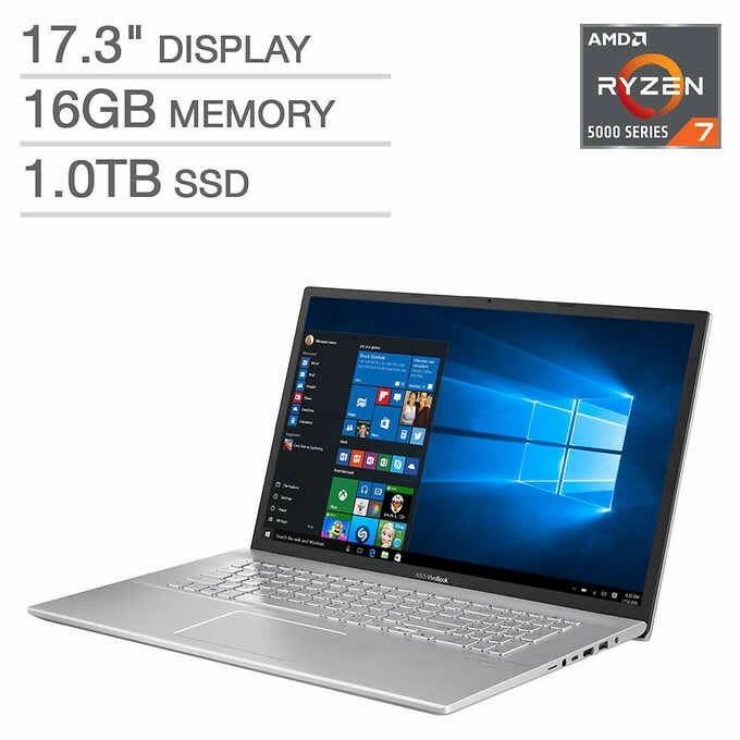 ASUS VIVOBOOK 17.3″ FHD 1920X1080 AMD RYZEN 7 5700U 16GB 1TB SSD S712UA-IS79