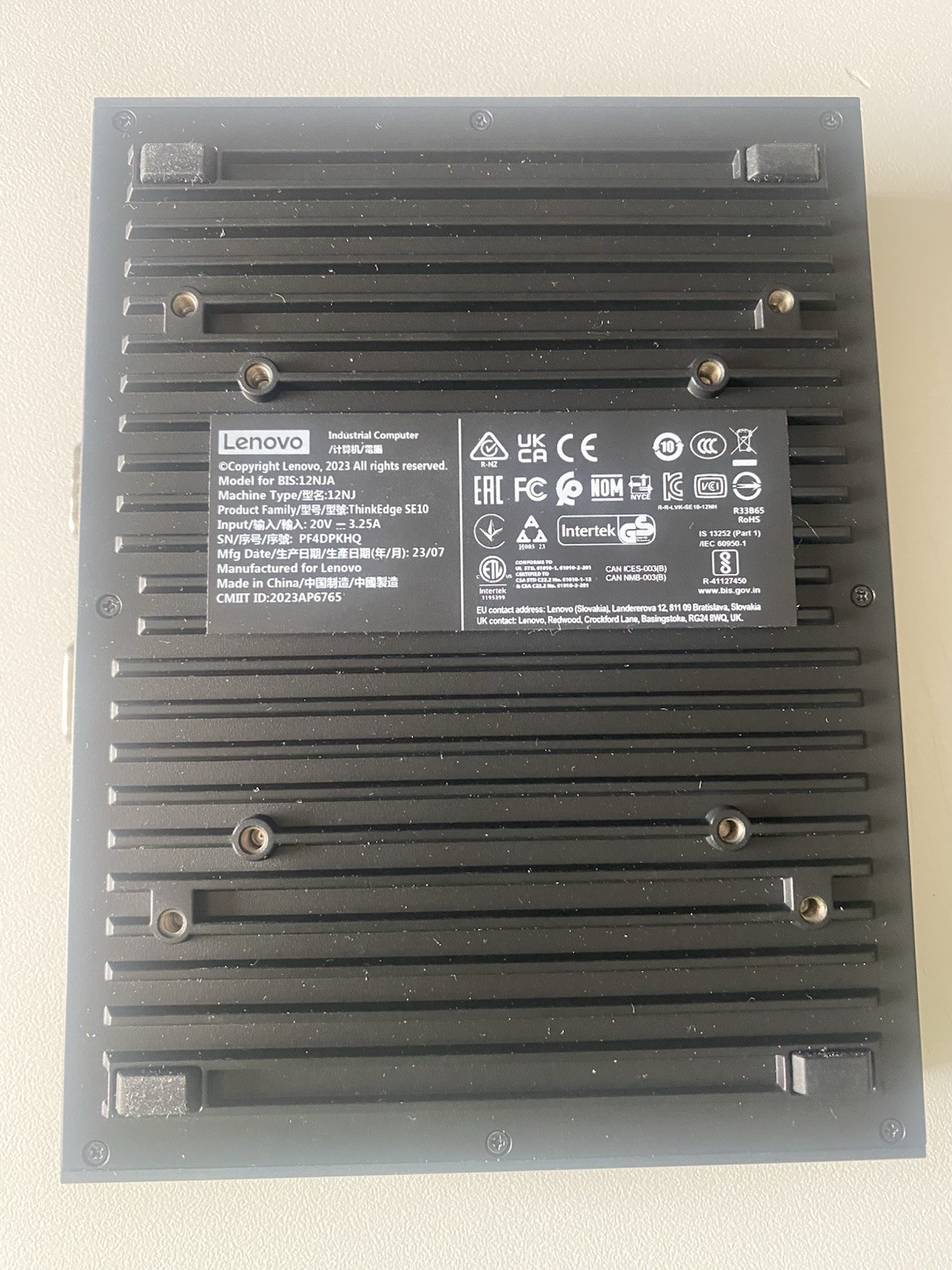 LENOVO THINKEDGE SE10 TYPE 12NJ INTEL ATOM x6425RE 32GB RAM 512GB SSD RUGGED!