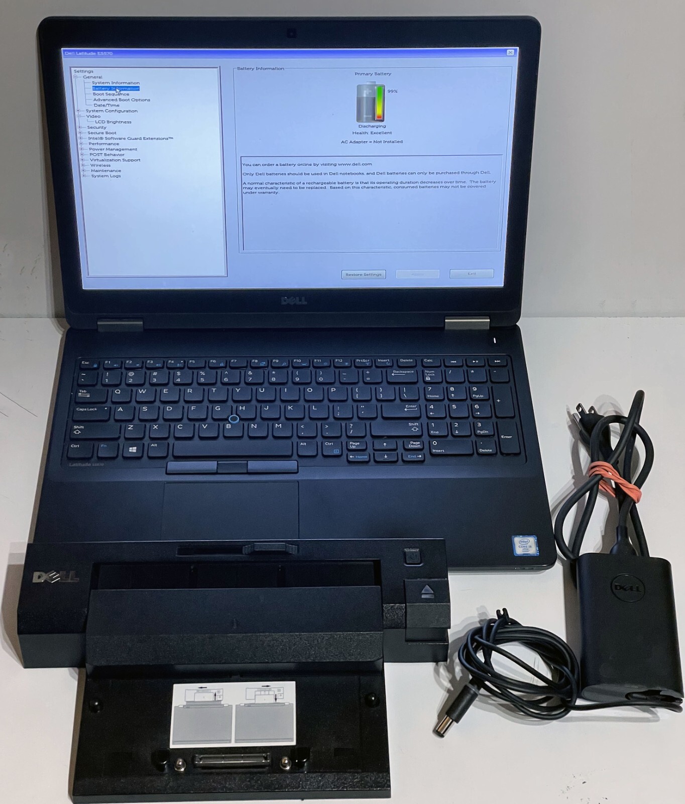 DELL Latitude E5570 15.6” i5 16GB 512GB W11 Adobe CS 6.0 Office VISIO 2016 Dock