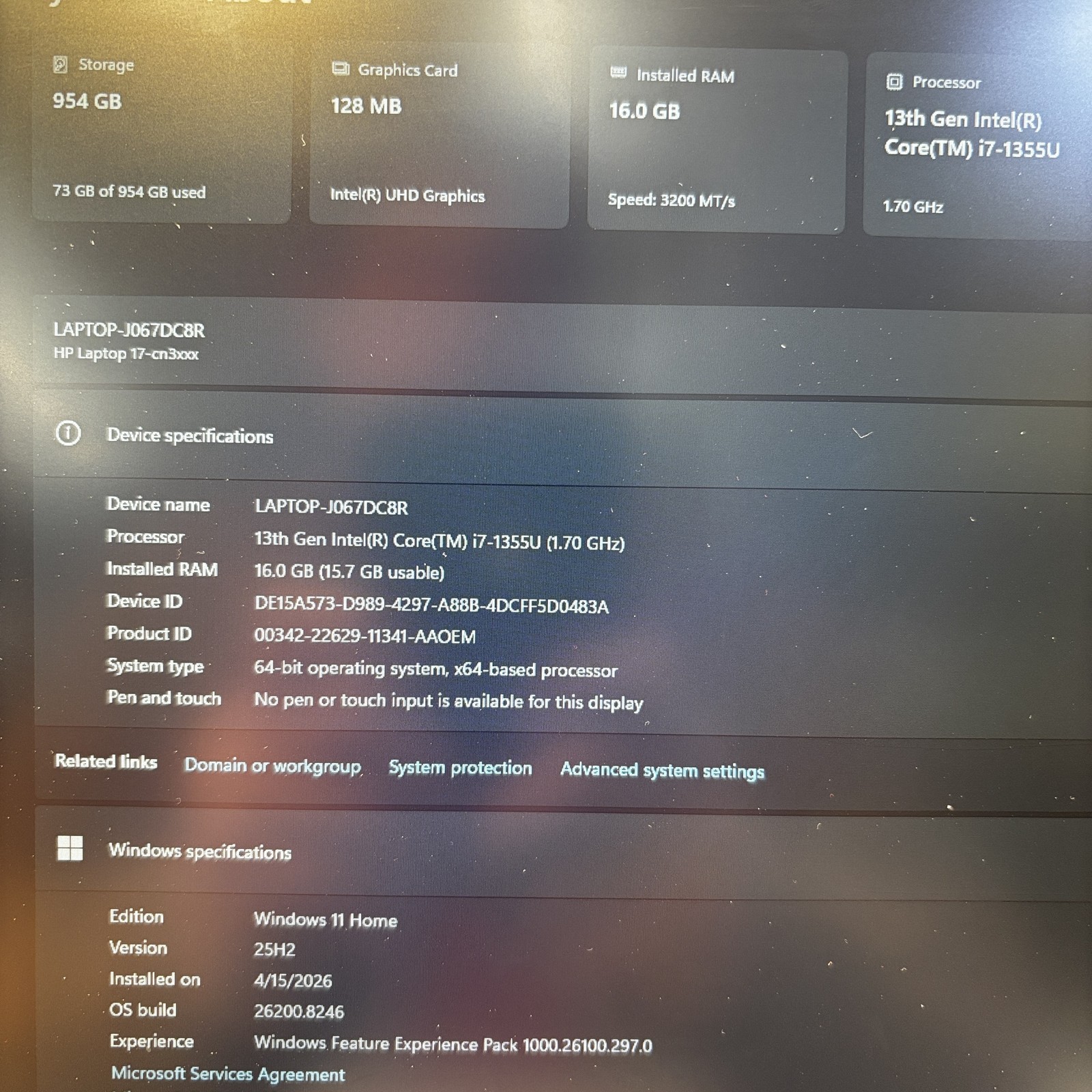 HP 17-cn3327dx Laptop Win 11 Intel Core i7-1355U 1.7Ghz 16GB RAM 1TB SSD 17.3″