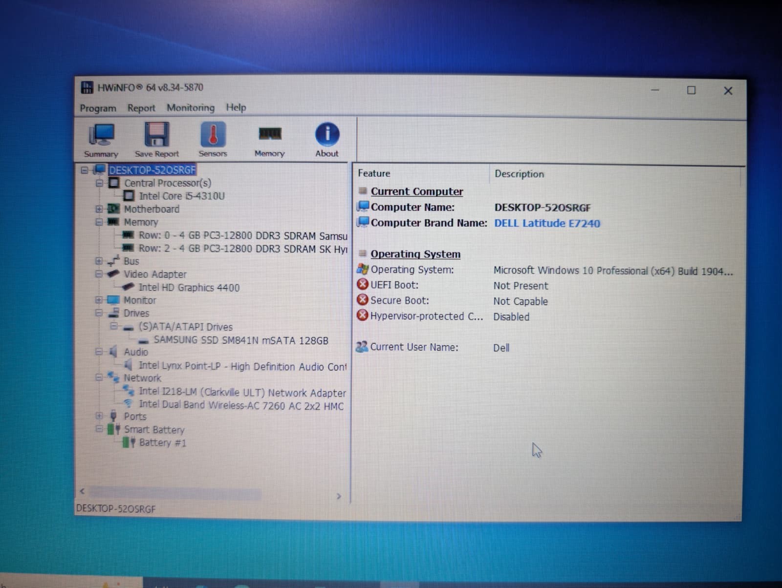 12″ Dell Latitude E7240 Excellent | i5 4th 8GB RAM 128GB SSD | Windows 10 Pro