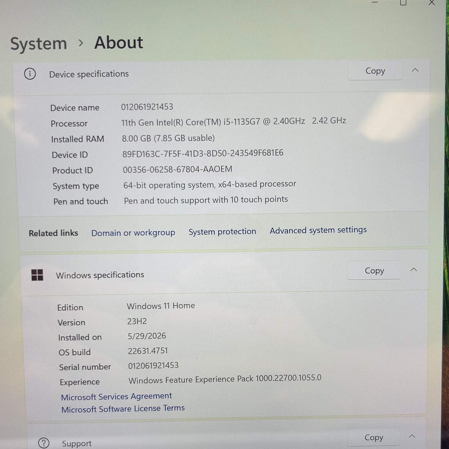 Microsoft Surface Pro 7 1960 11.6″ i3-1115G4 2.4GHz 8GB RAM 128GB SSD
