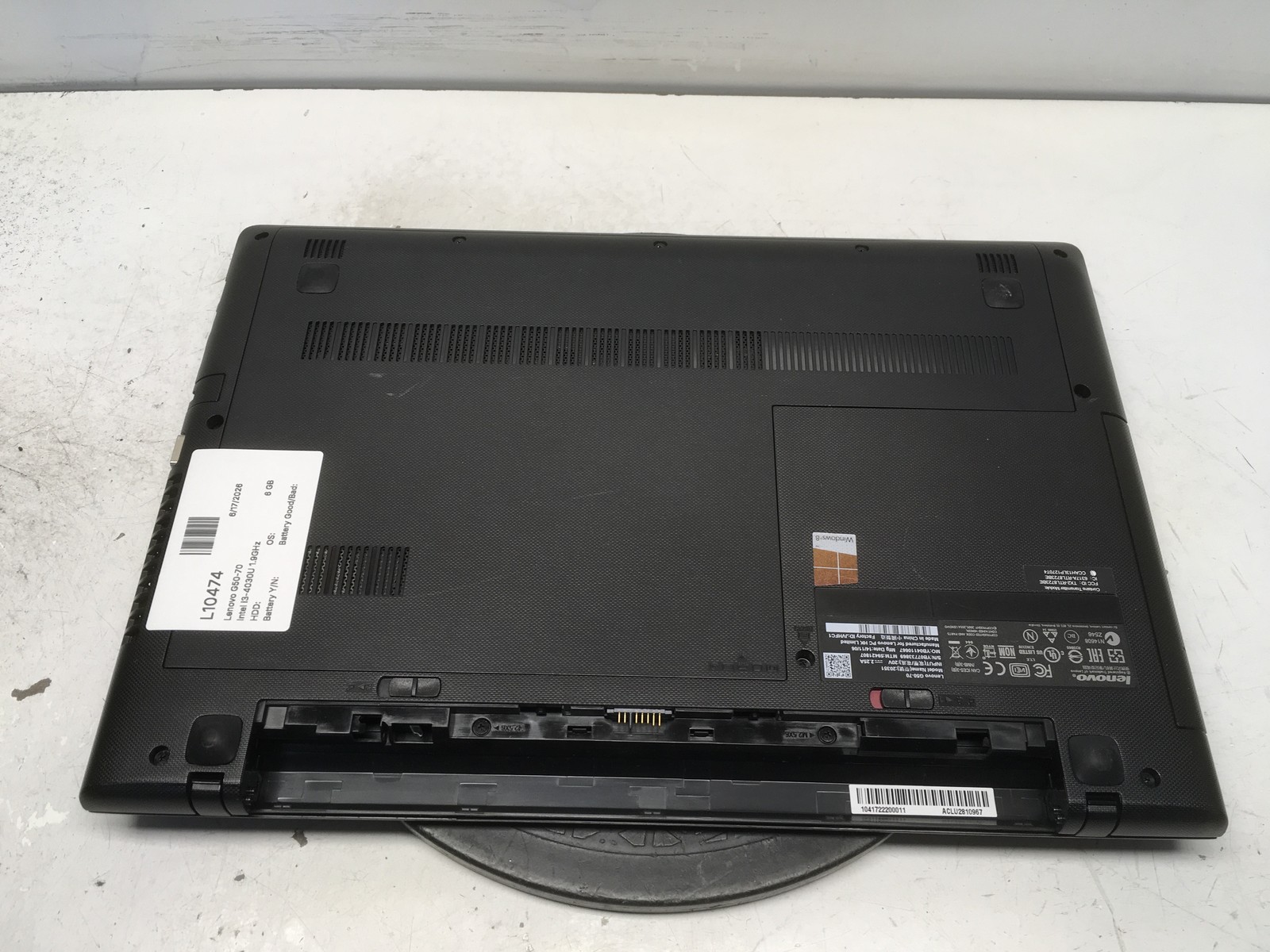 Lenovo G50-70 Intel i3-4030U 1.9GHz 6 GB NO HDD No Batt READ
