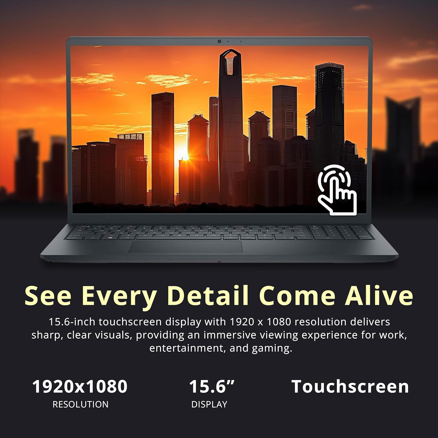 Dell Inspiron, 15.6″ FHD Touchscreen Laptop Computer Core i5-1334U 32GB RAM 1TB