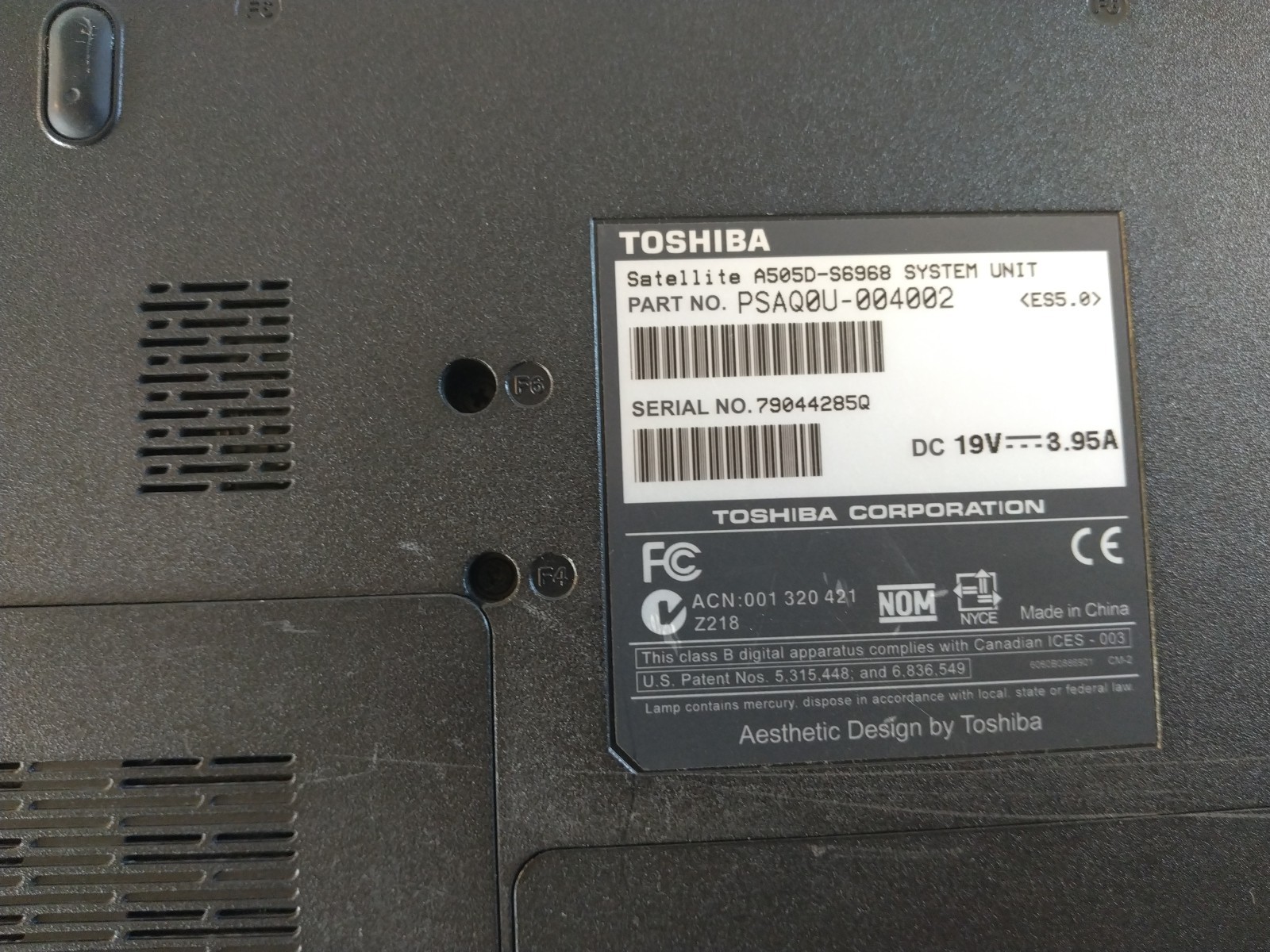 TOSHIBA SATELLITE A505D-S 15.6″ 500GB 8GB AMD Turion X2 Ultra 2.30 GHz Win 7 PRO