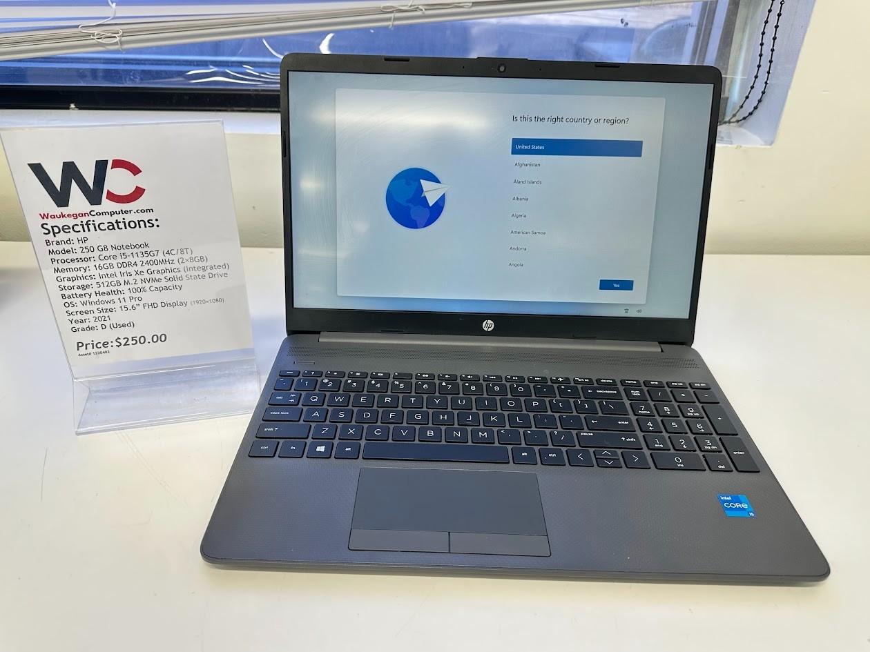HP 250 G8 Notebook Core i5-1135G7, 16GB DDR4, Intel Iris Xe, 512GB SSD, 2021