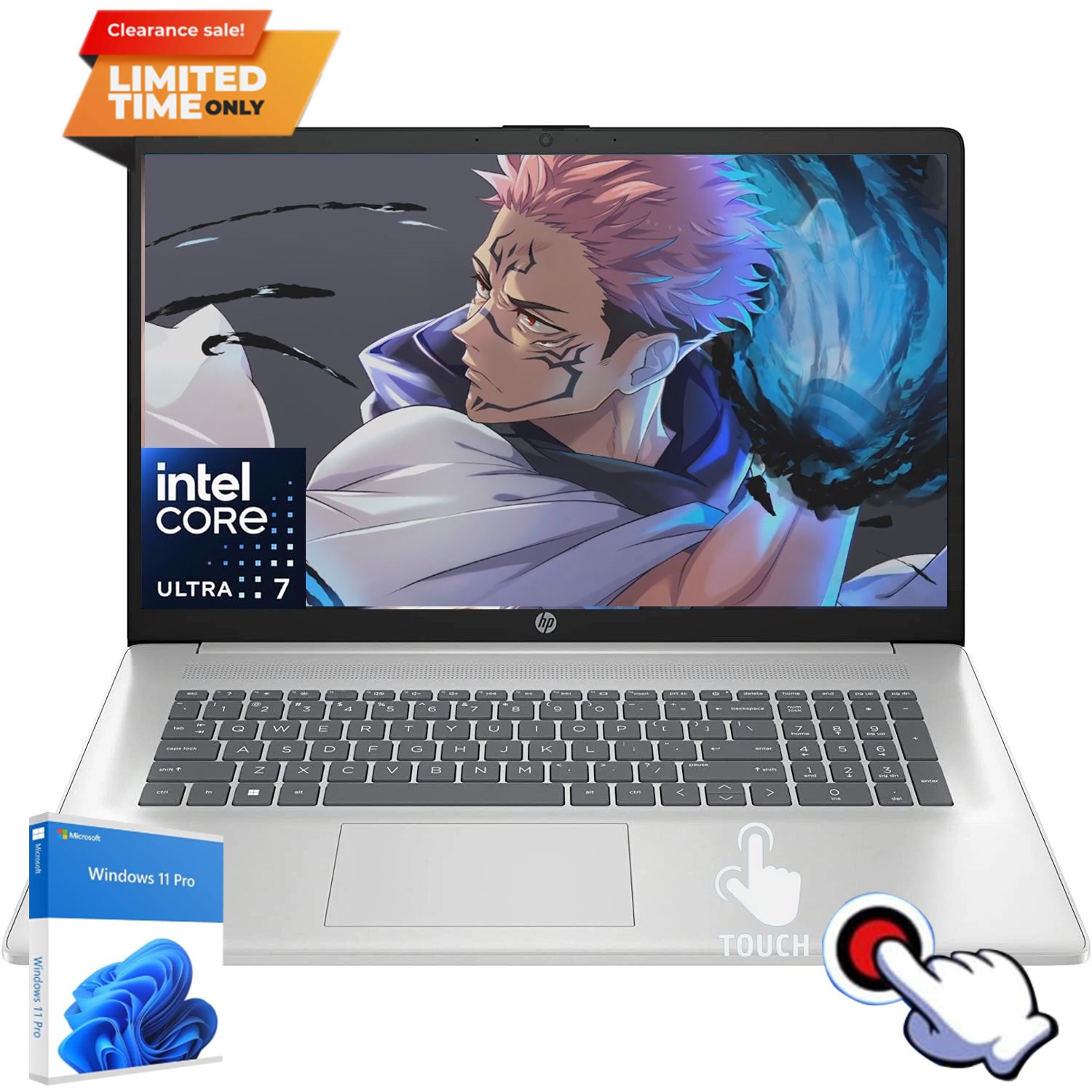 HP 17 17.3″Touch Laptop, Intel Core Ultra 7 255U 32GB RAM 1TSSD W11P
