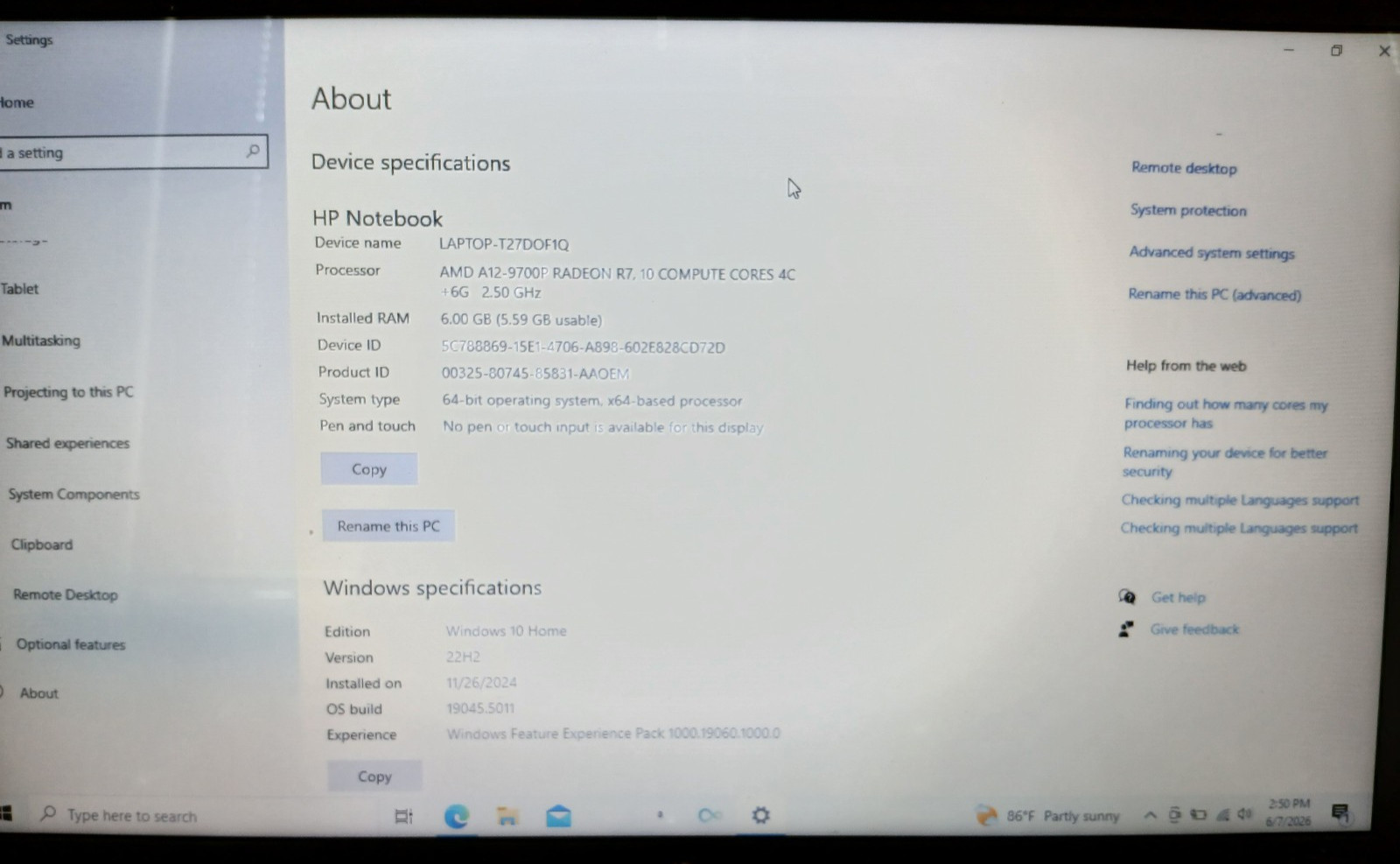 HP 15-BA009dx Laptop – Please see pictures for full details