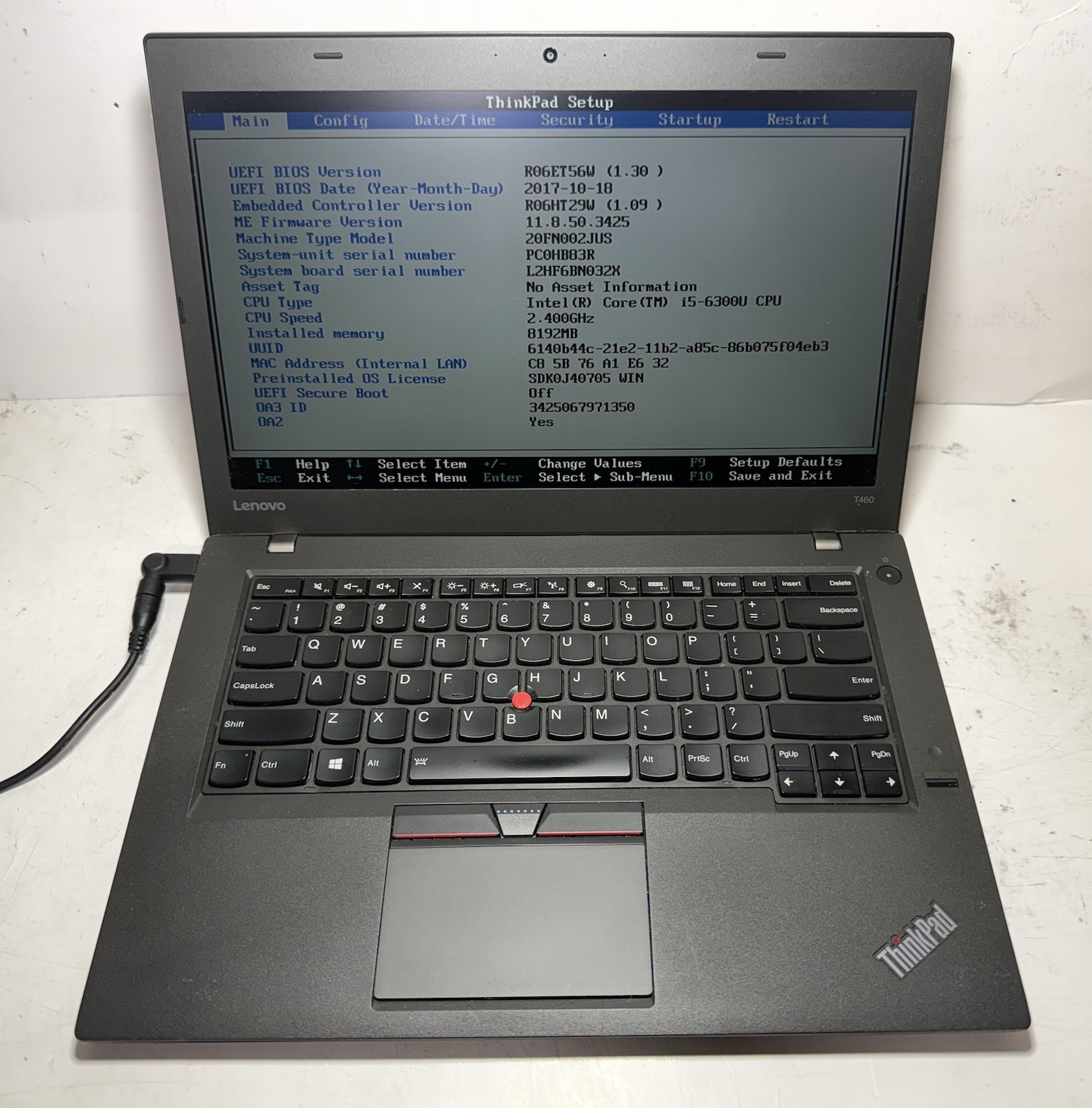 Lenovo ThinkPad T460 14″ Laptop Intel i5-6300U 8GB RAM (NO HDD)