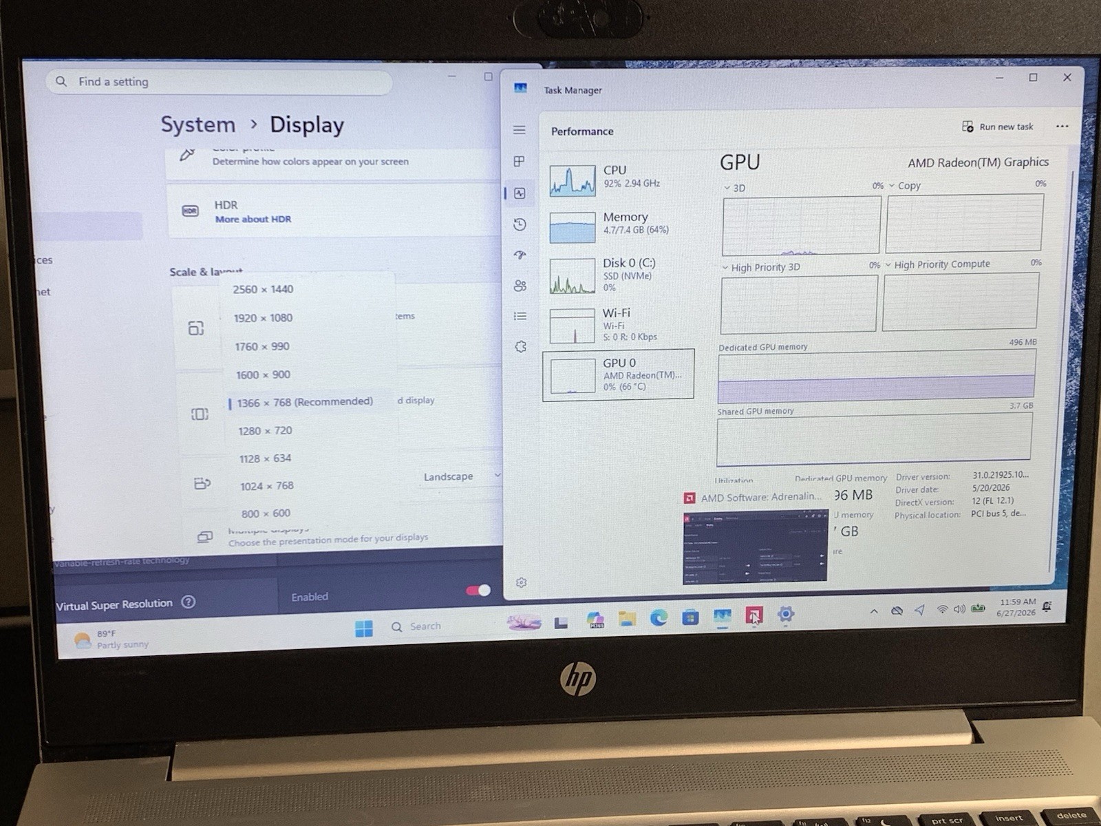 HP ProBook 445 G7 Ryzen 5 4500U 8GB 256GB SSD Win11 14in Silver