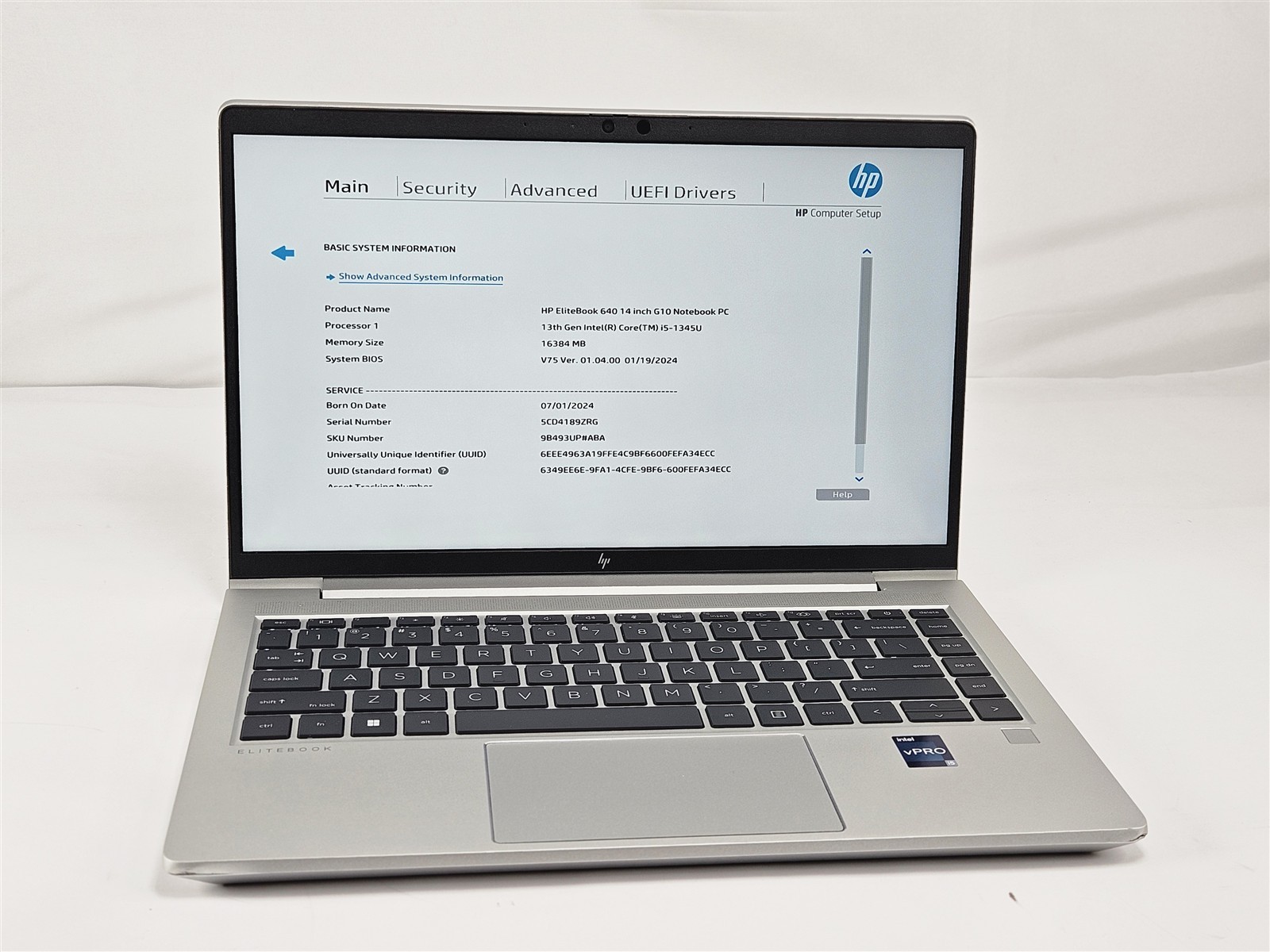 HP EliteBook 640 G10 i5-1345U 16GB RAM 512GB SSD Iris Xe 14″ Laptop No OS