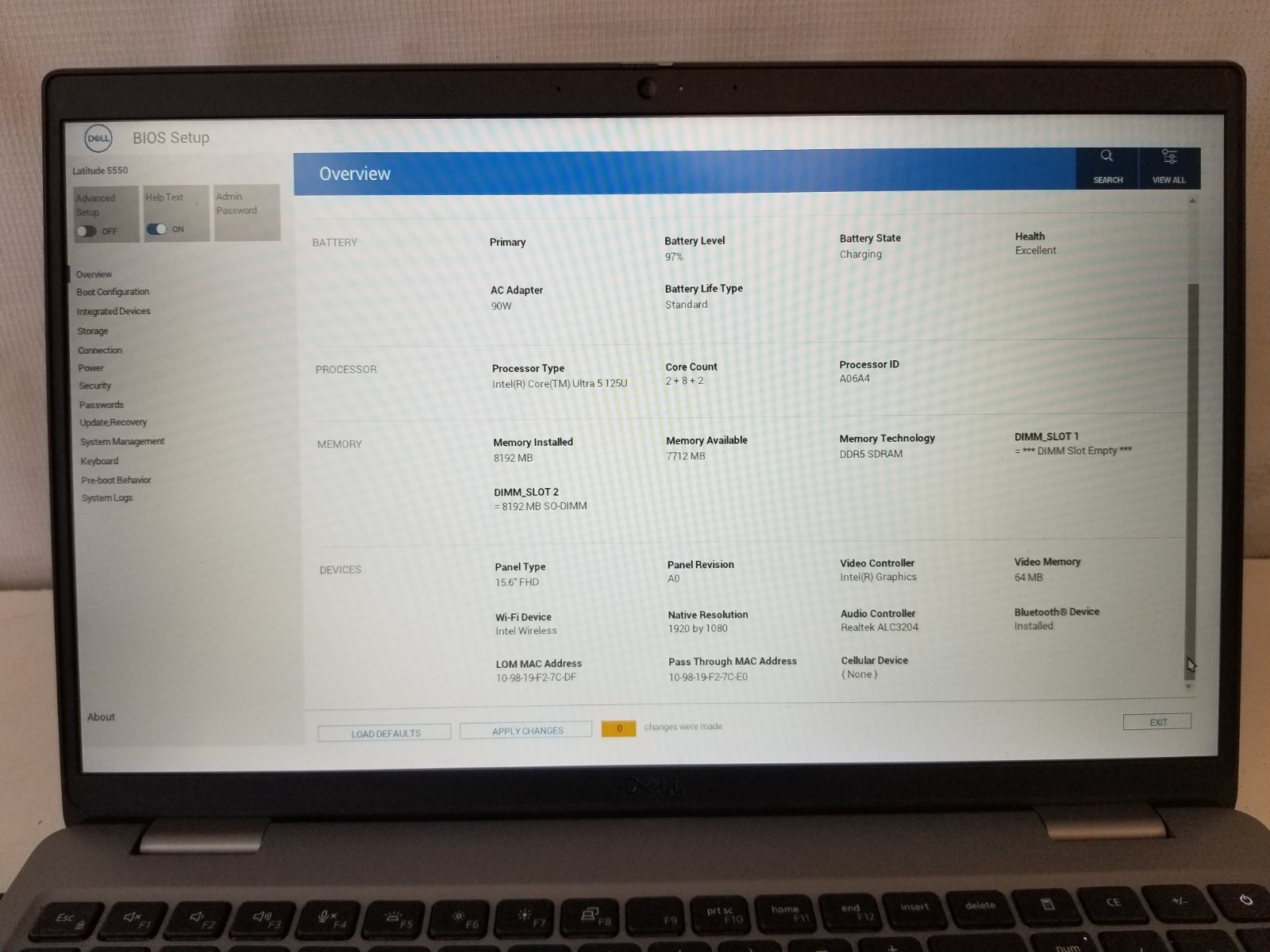 Dell Latitude 5550 / Intel Core Ultra 5 125U / 8GB RAM / No SSD / FREE DELIVERY