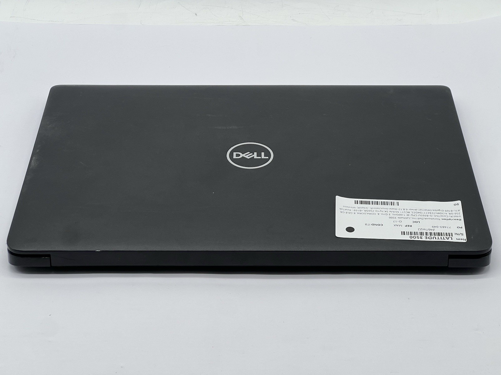 Dell Latitude 3500, i5-8265U, @ 1.60GHz, 16GB RAM, 256GB NVMe-No OS/Charger