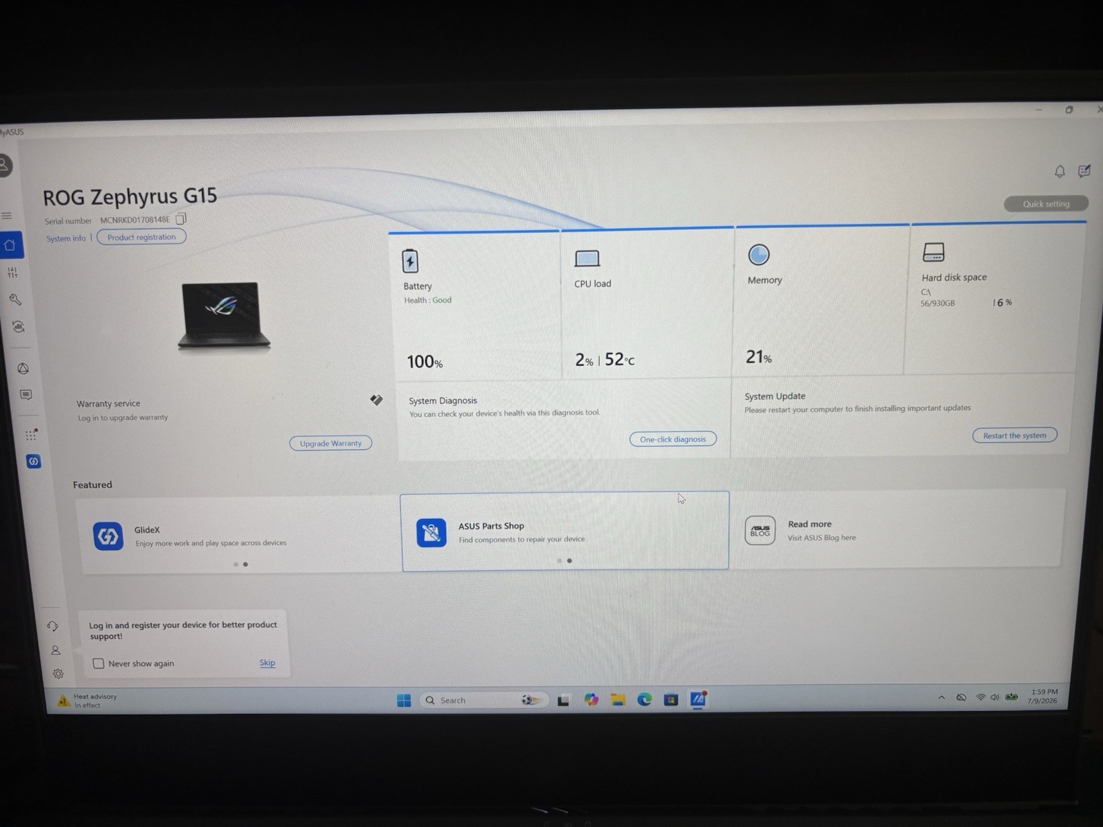 ASUS ROG Zephyrus G15 (2021)-15.6″ 1440p-Ryzen 9 5900 HS-RTX 3080-24GB-1TB-READ!