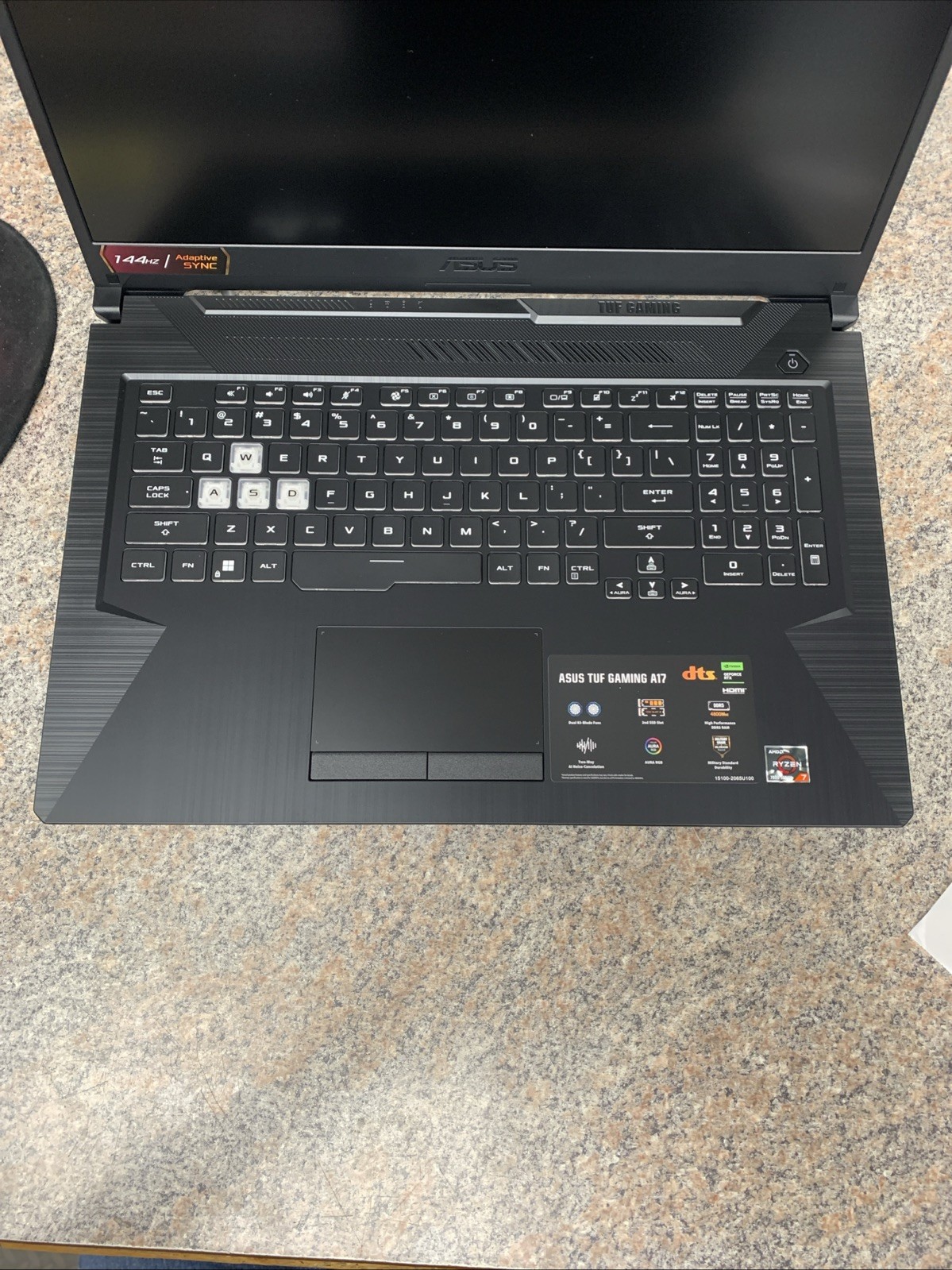 Asus Tug Gaming Laptop A17 17” RYZEN 7 8gb 512gb GeForce RTX2050