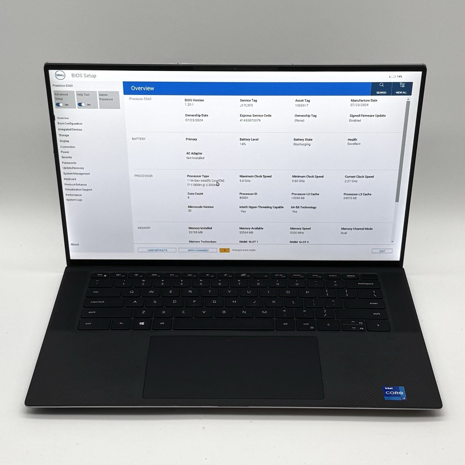 Dell Precision 5560 15.6″ FHD+ | i7-11800H 2.30GHz | Quadro T1200 | No RAM/SSD