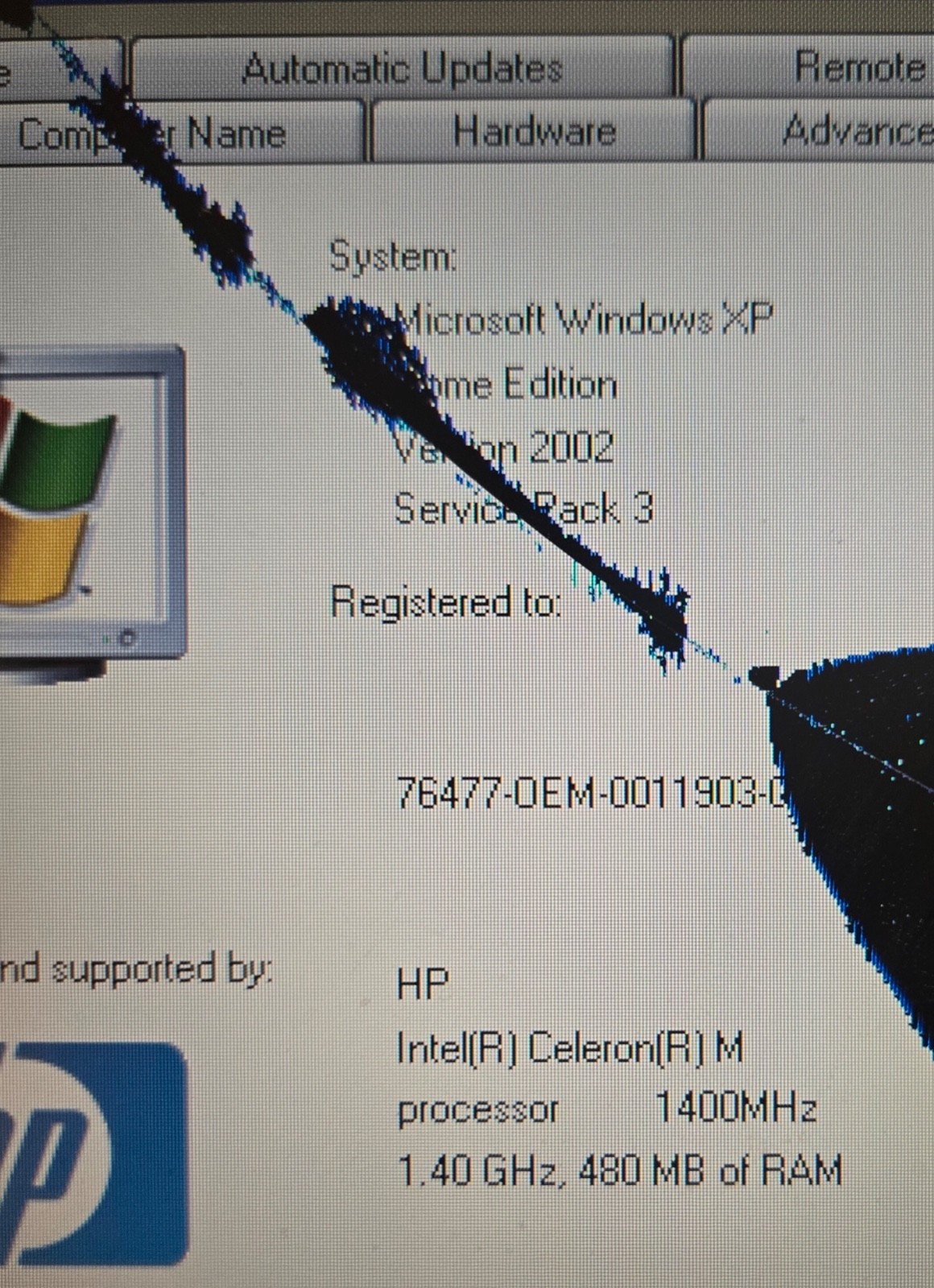 HP Pavilion ZE4910US Laptop Intel Celeron w/AC Adapter *Cracked Screen*