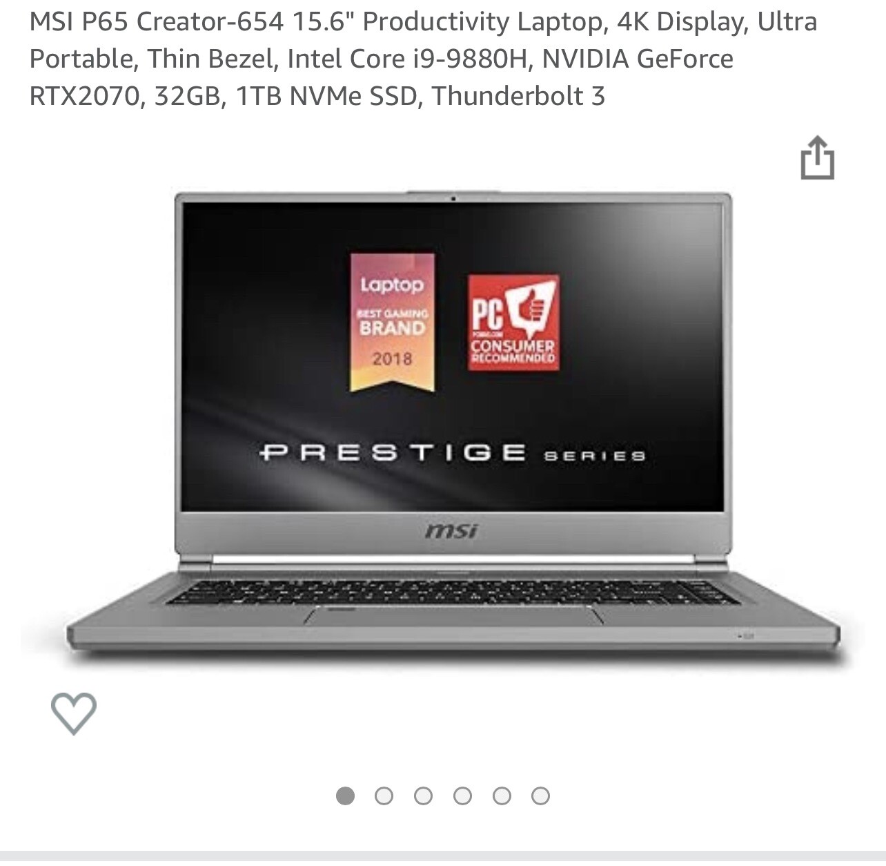 msi gaming laptop P65 creator