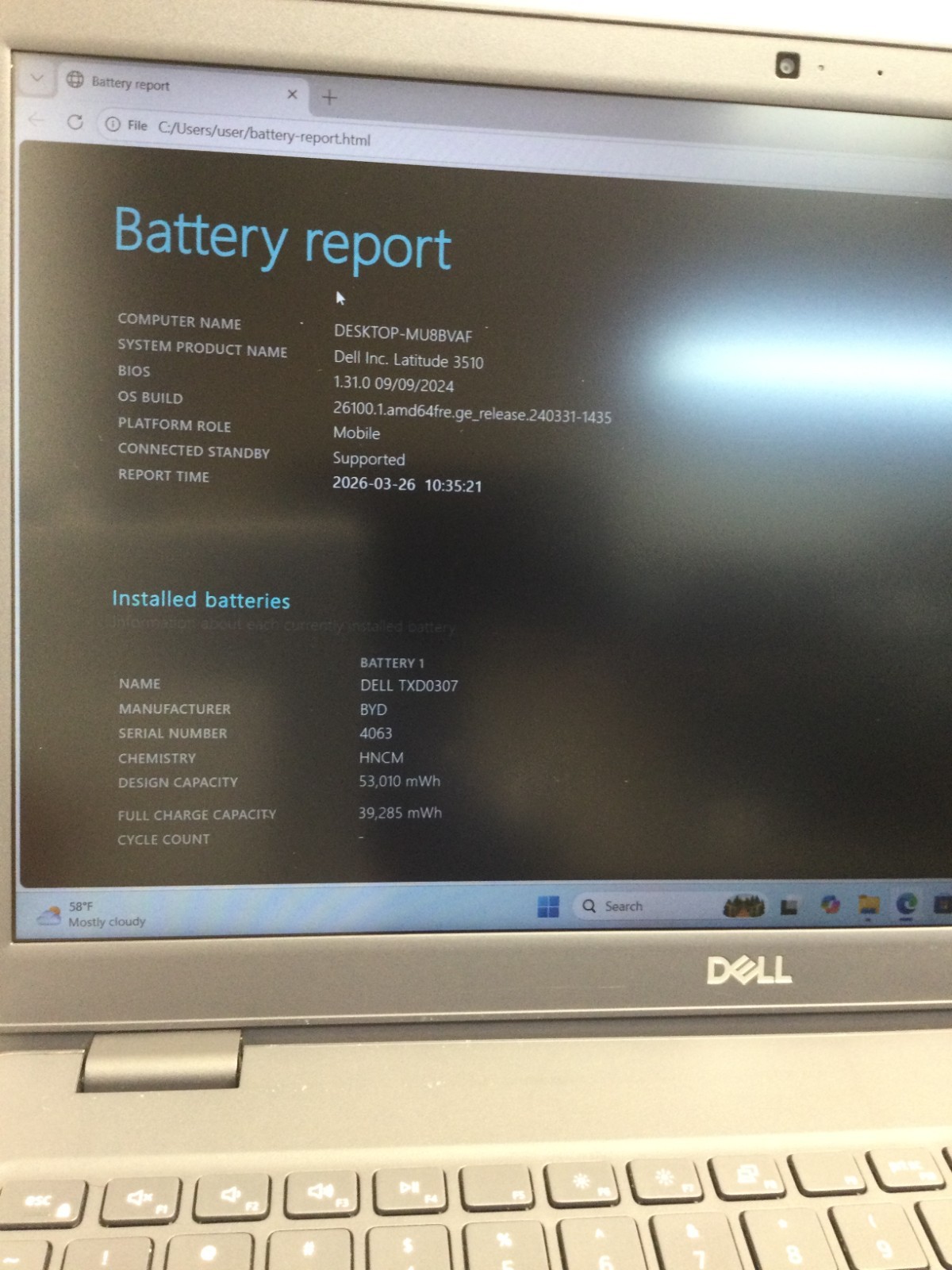 Dell Latitude 3510 15.6”Core i5-10210U 1.60GHz 8GB RAM 512GB SSD WIN 11 PRO