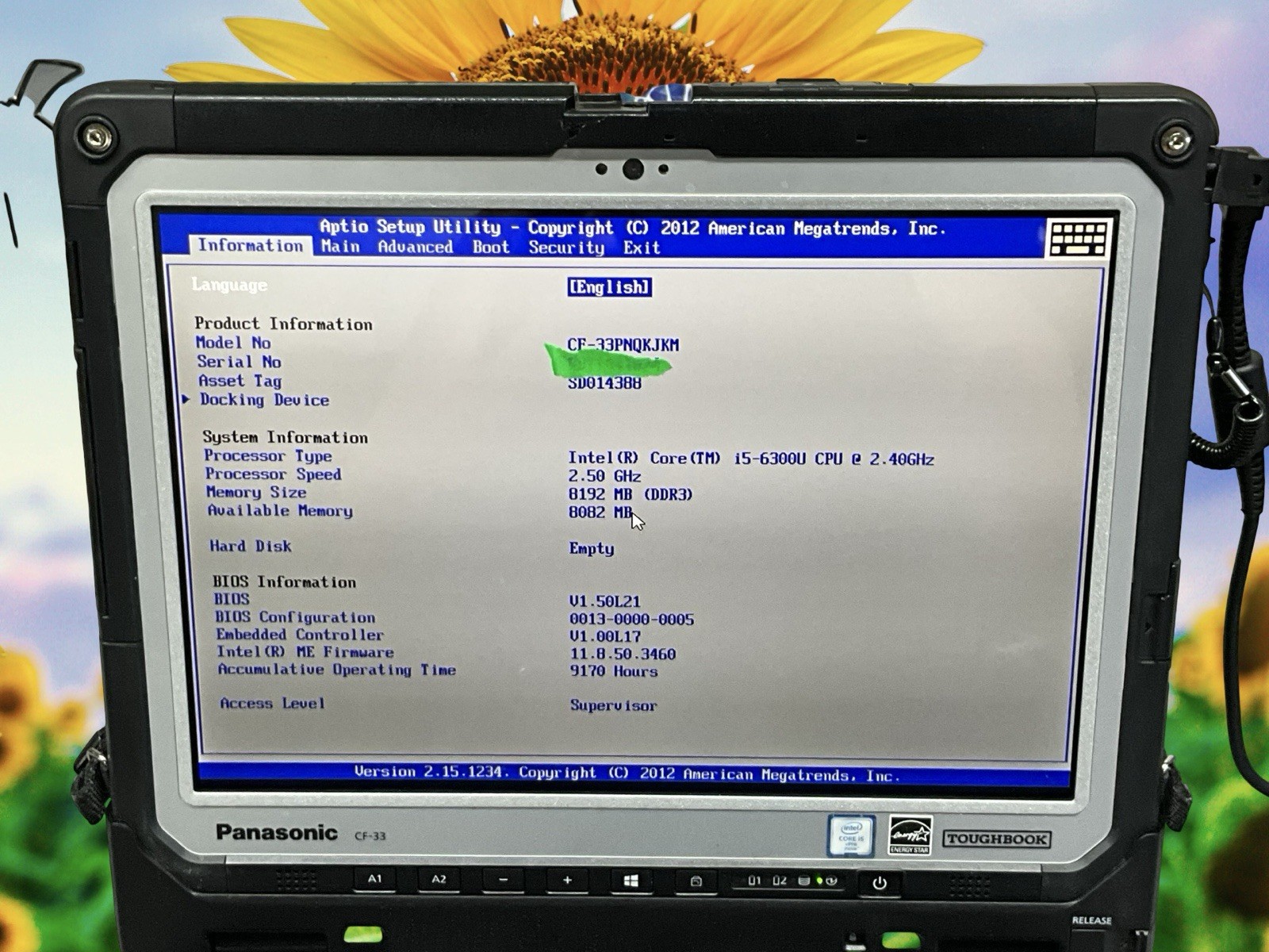 Panasonic Toughbook CF-33 i5-6TH GEN 2.4GHz 8GB RAM TOUCH