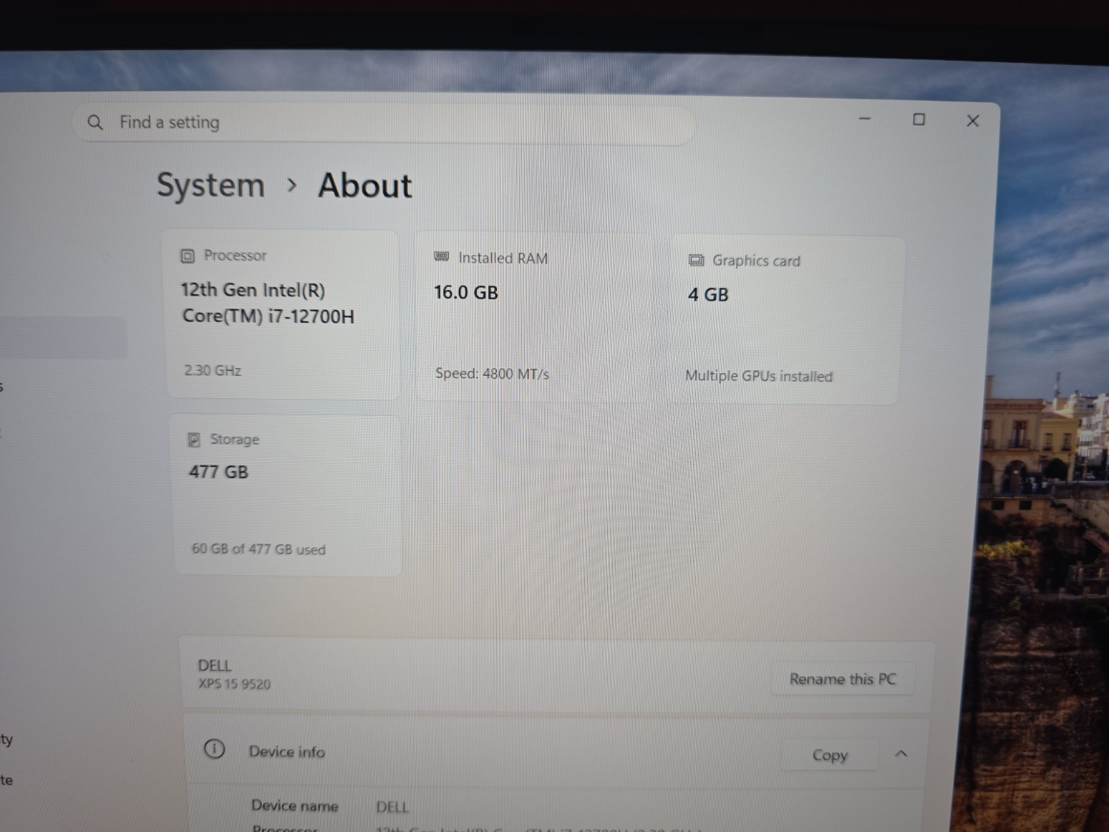 Dell XPS 15 9520 **READ Description**