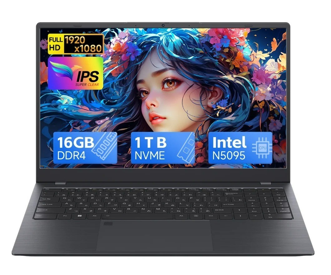 RNRUO 15.6″ Windows 11 Pro Laptop, 16GB RAM 1TB SSD, Intel Celeron N5095