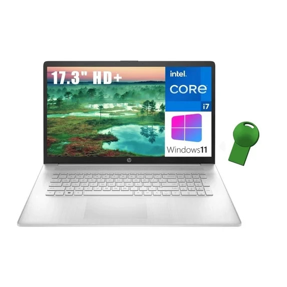HP 17 17.3″ Laptop, Intel 10-Core i7-1255U, 64GB, 2TB SSD, 802, Natural Silver