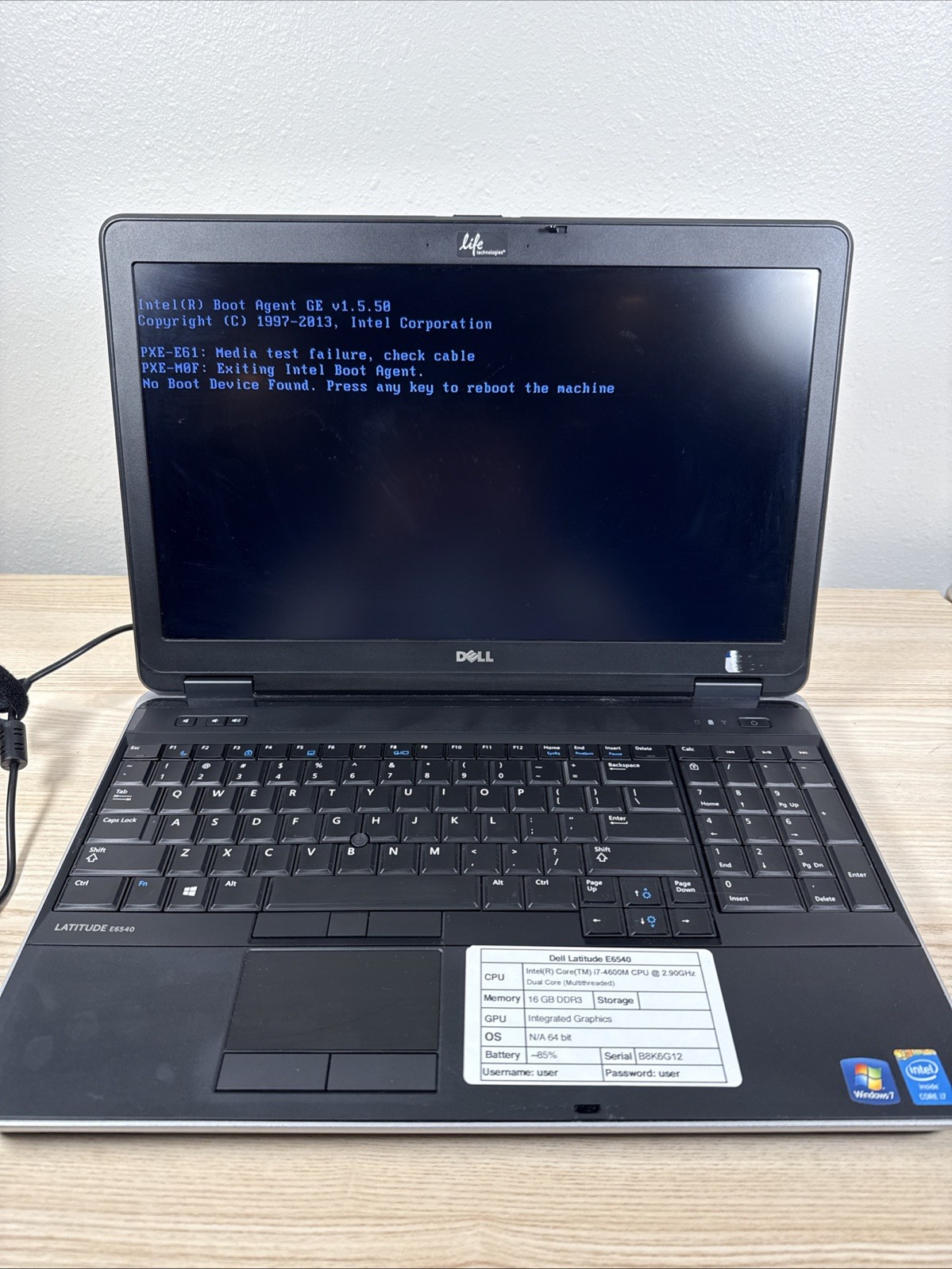 Dell 15.5″ Latitude E6540 Laptop i7-4600M 16GB – No HDD/OS