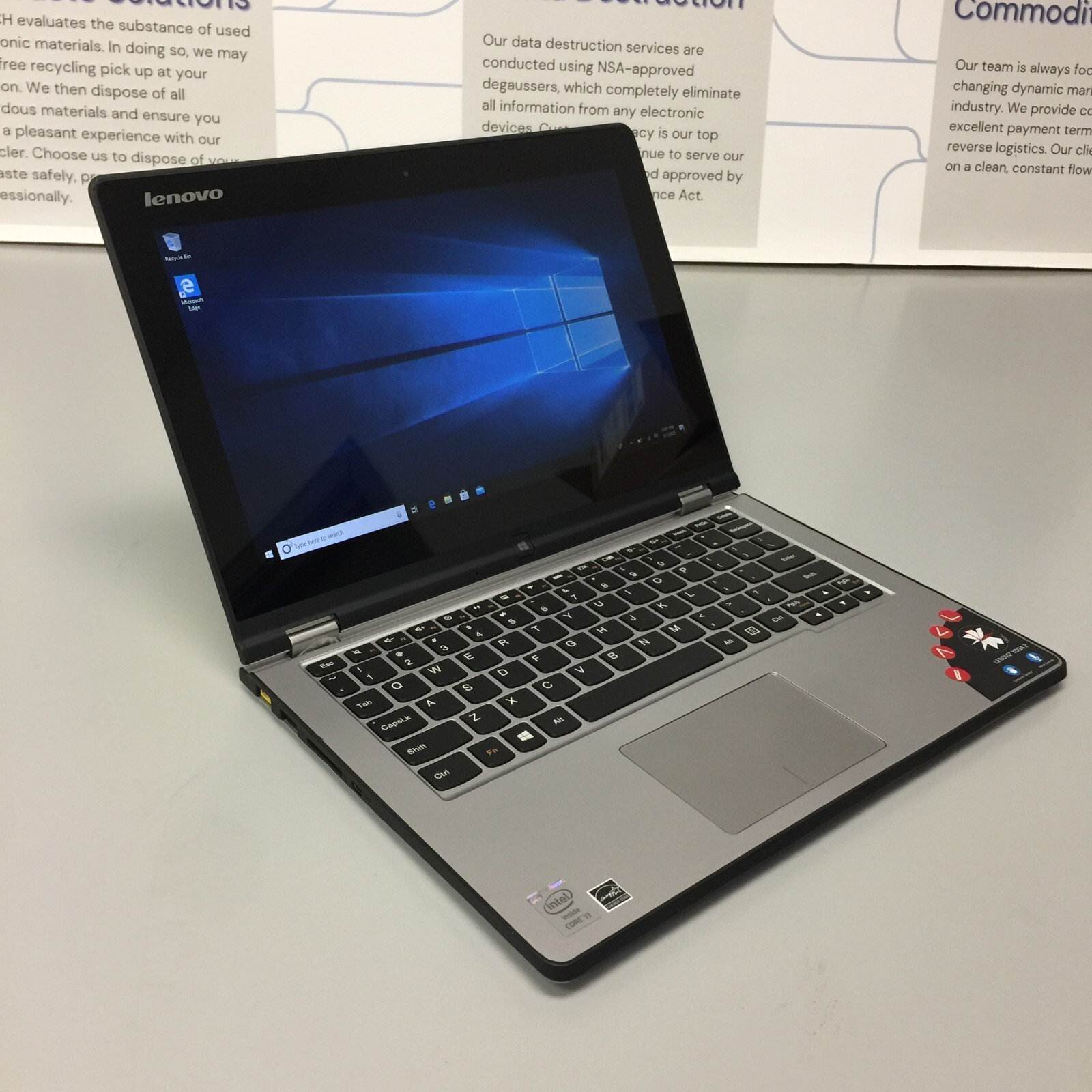 LENOVO yoga 2 11 core i3 4th gen 1.50 ghz 12.5” 4GB RAM 440 GN SSD WIN 1O HOME