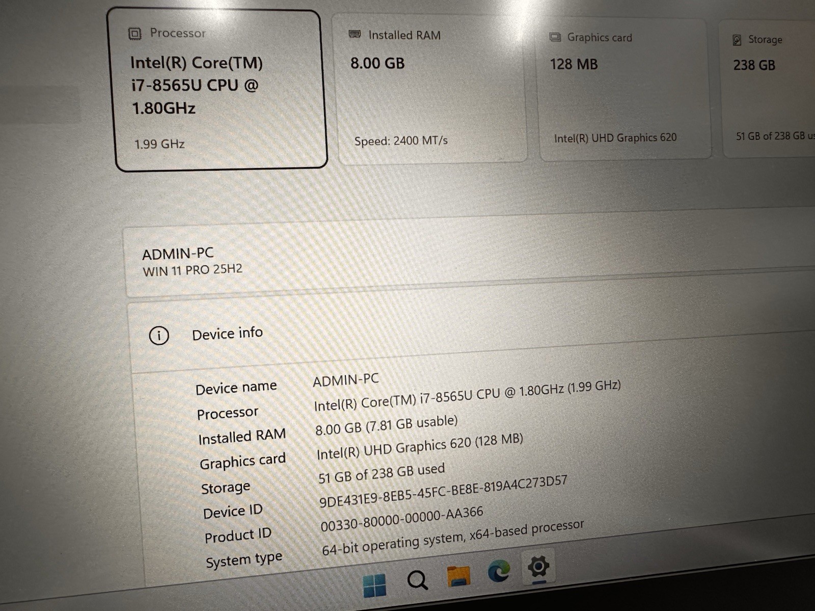 HP EliteBook 840 G6 Intel Core i7-8665U 8GB DDR4 256 GB SSDNvme.Grade B. #05